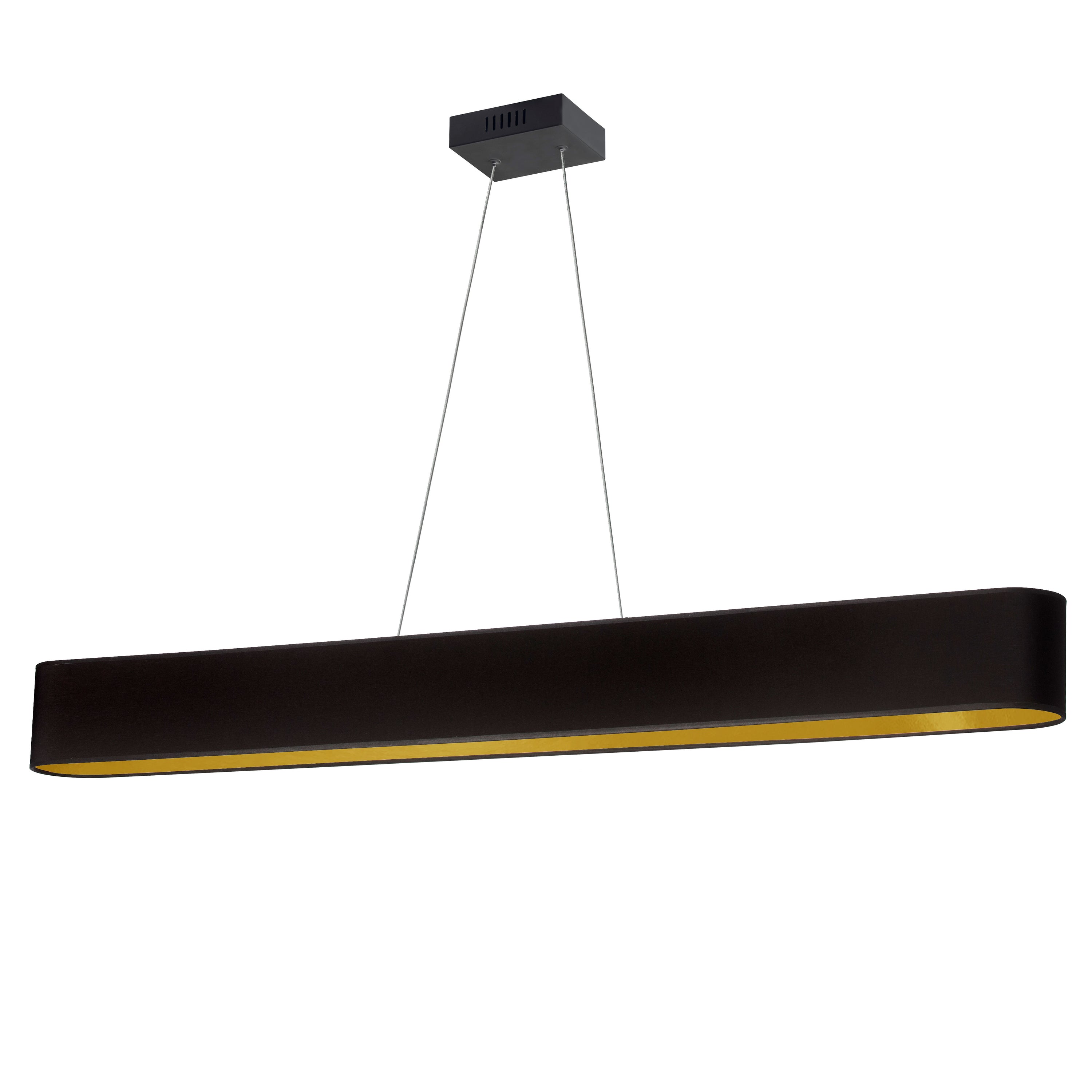 Dainolite Aubrey - AUB-R5030HP-MB-698 - 30W Horizontal Matte Black Pendant with Black/Gold Shade - Black