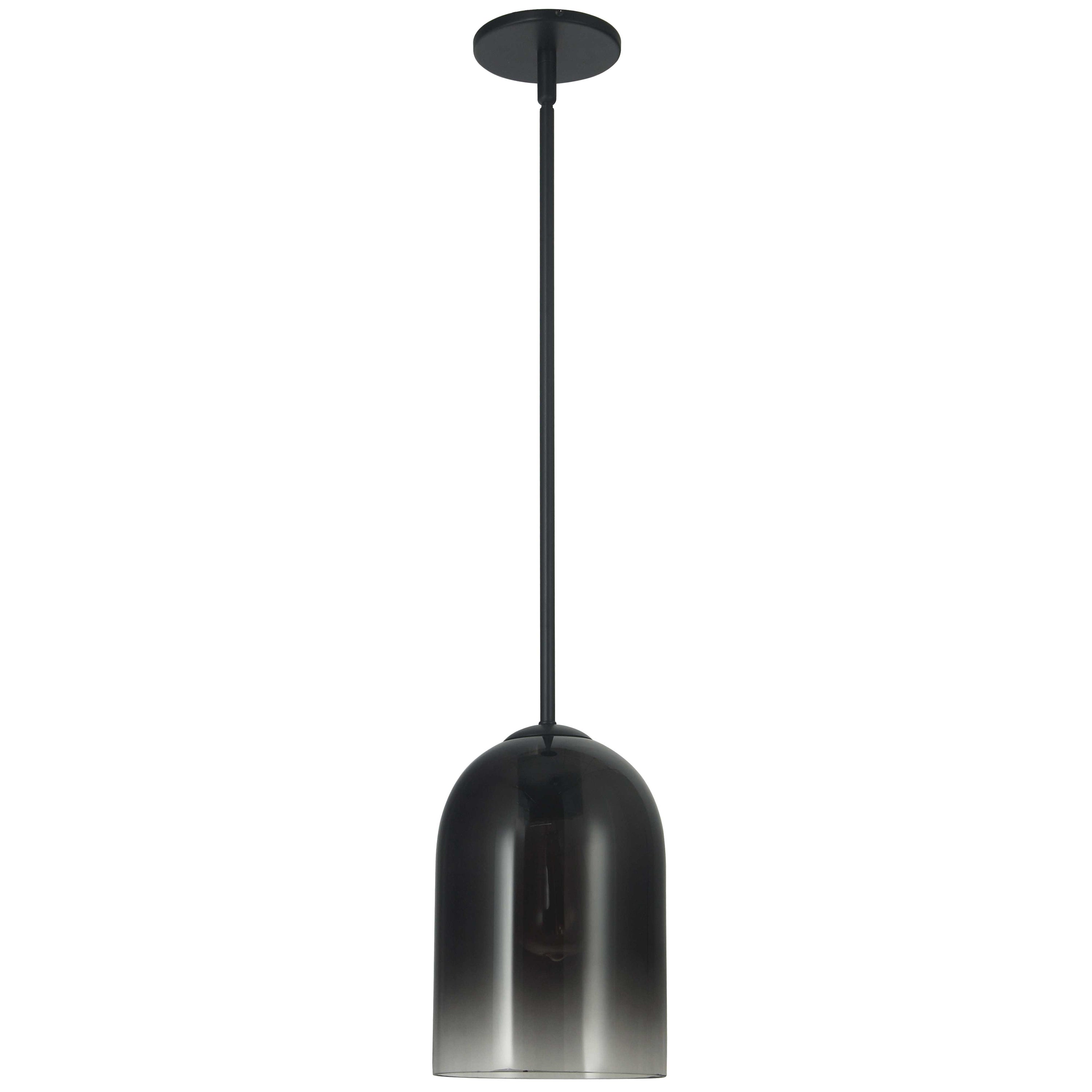 Dainolite Bilboa - BIL-71P-MB - 1 Light Pendant, Matte Black with Black / Clear Glass - Black