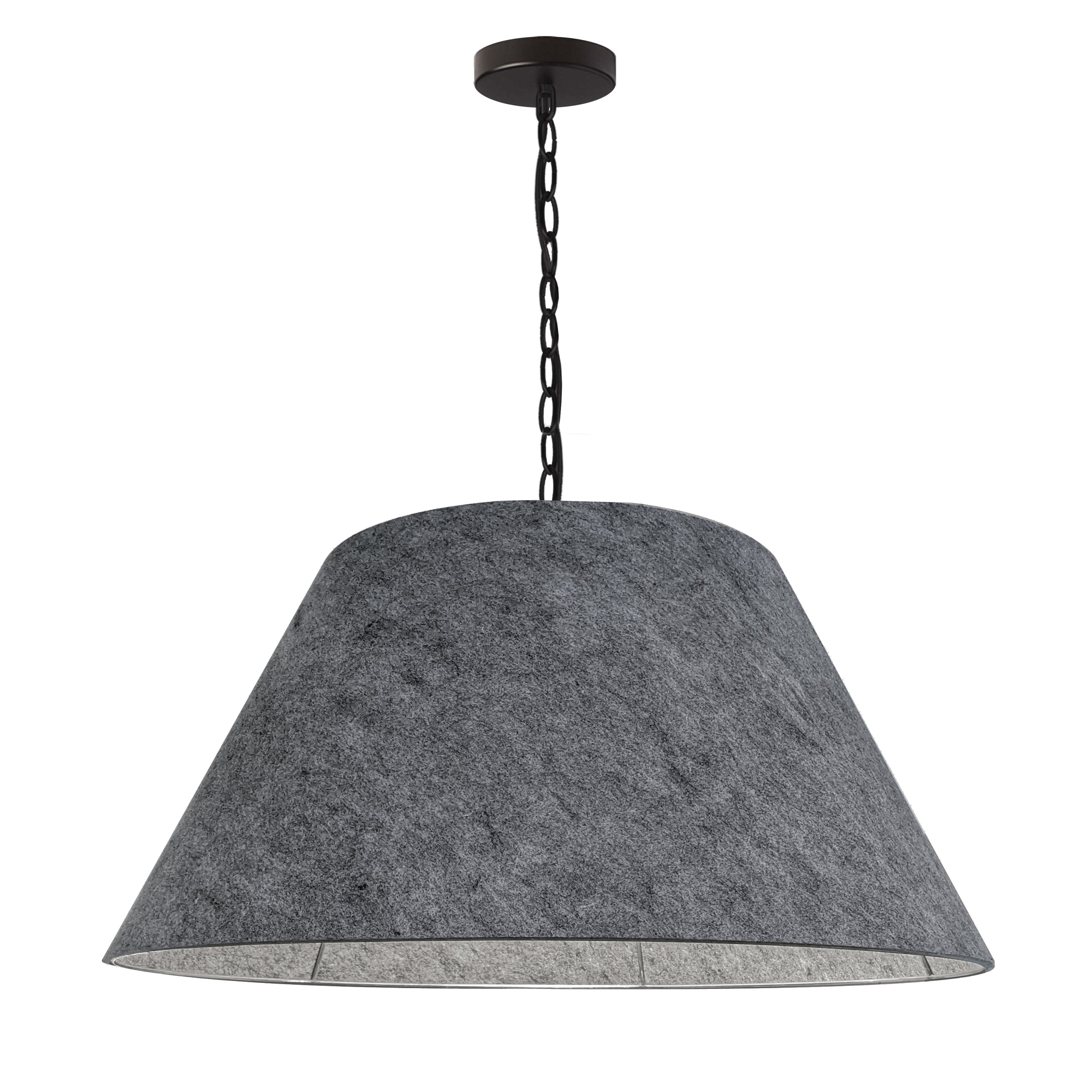 Dainolite Brynn - BRY-L-BK-500 - 1 Light Large Brynn Black Pendant w/ Grey Felt - Grey