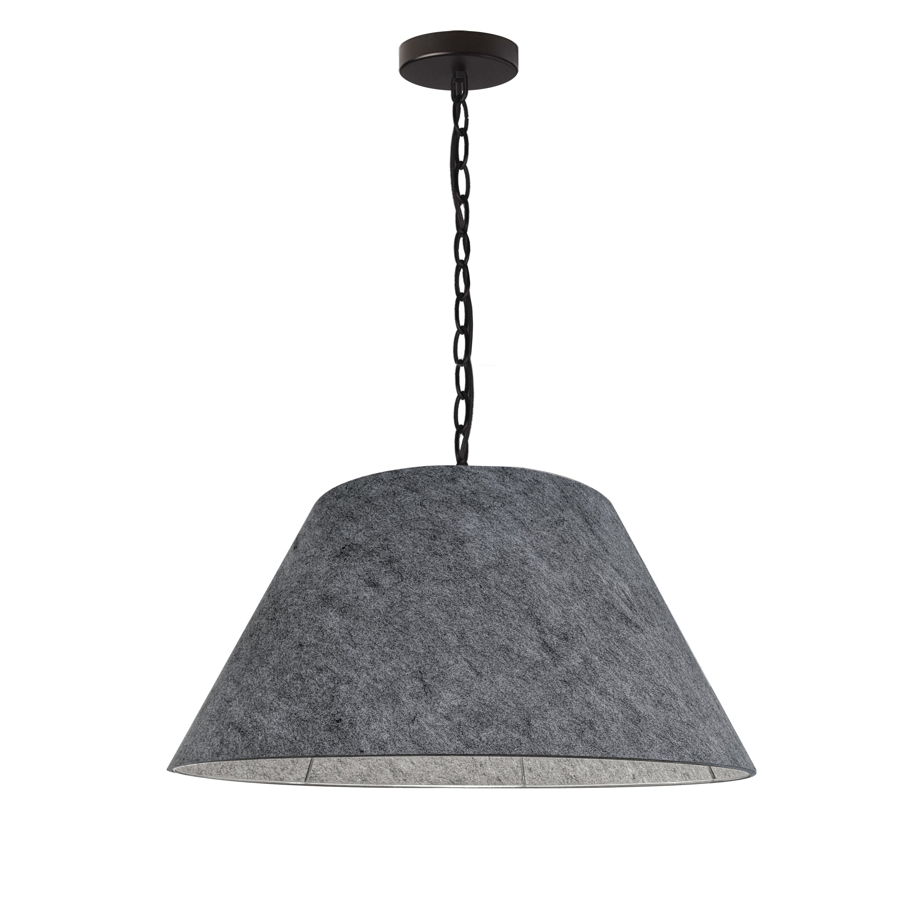 Dainolite Brynn - BRY-M-BK-500 - 1 Light Meduim Brynn Black Pendant w/ Grey Felt - Grey