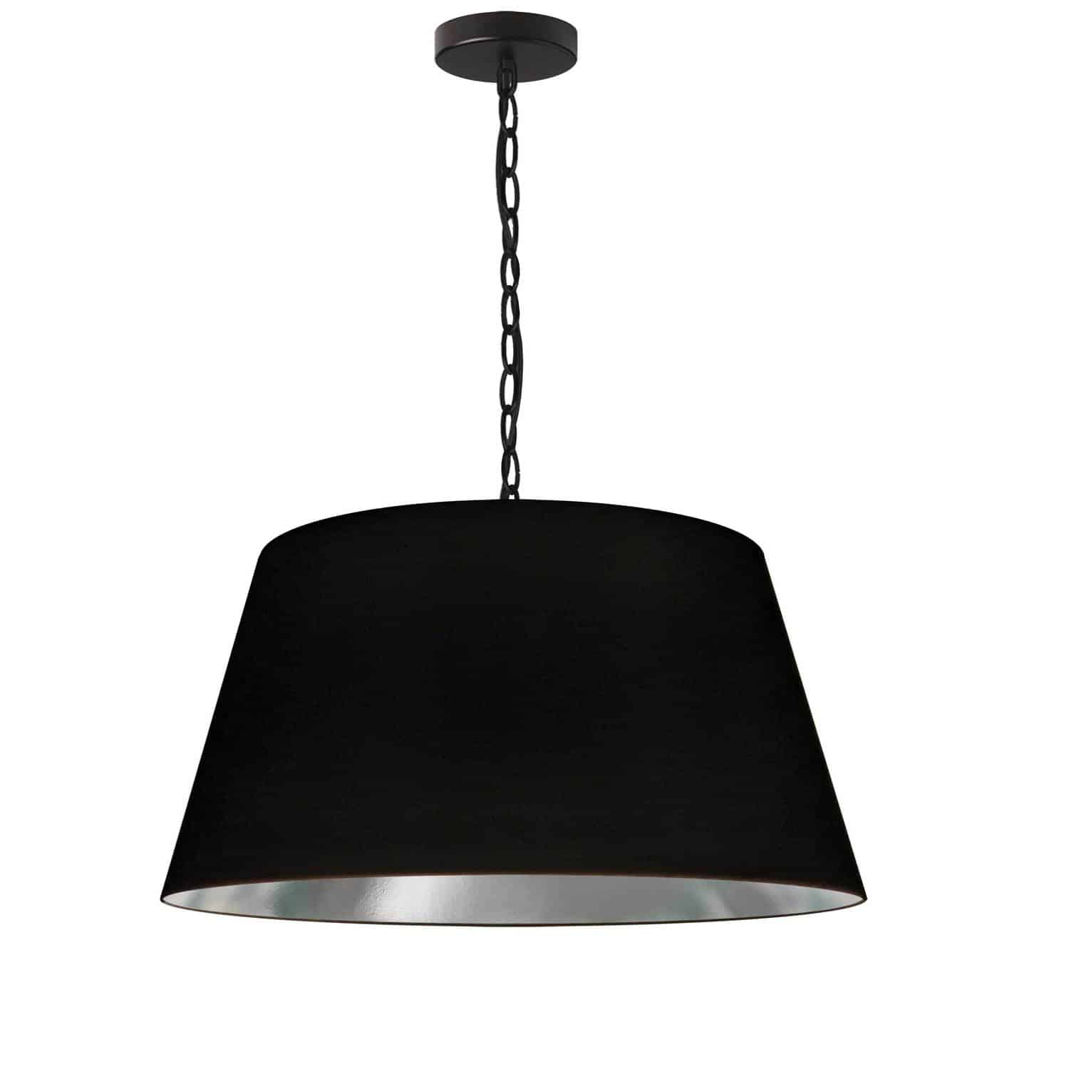 Dainolite Brynn - BRY-M-BK-697 - 1 Light Brynn Medium Pendant, Black/Silver Shade, Black - Black