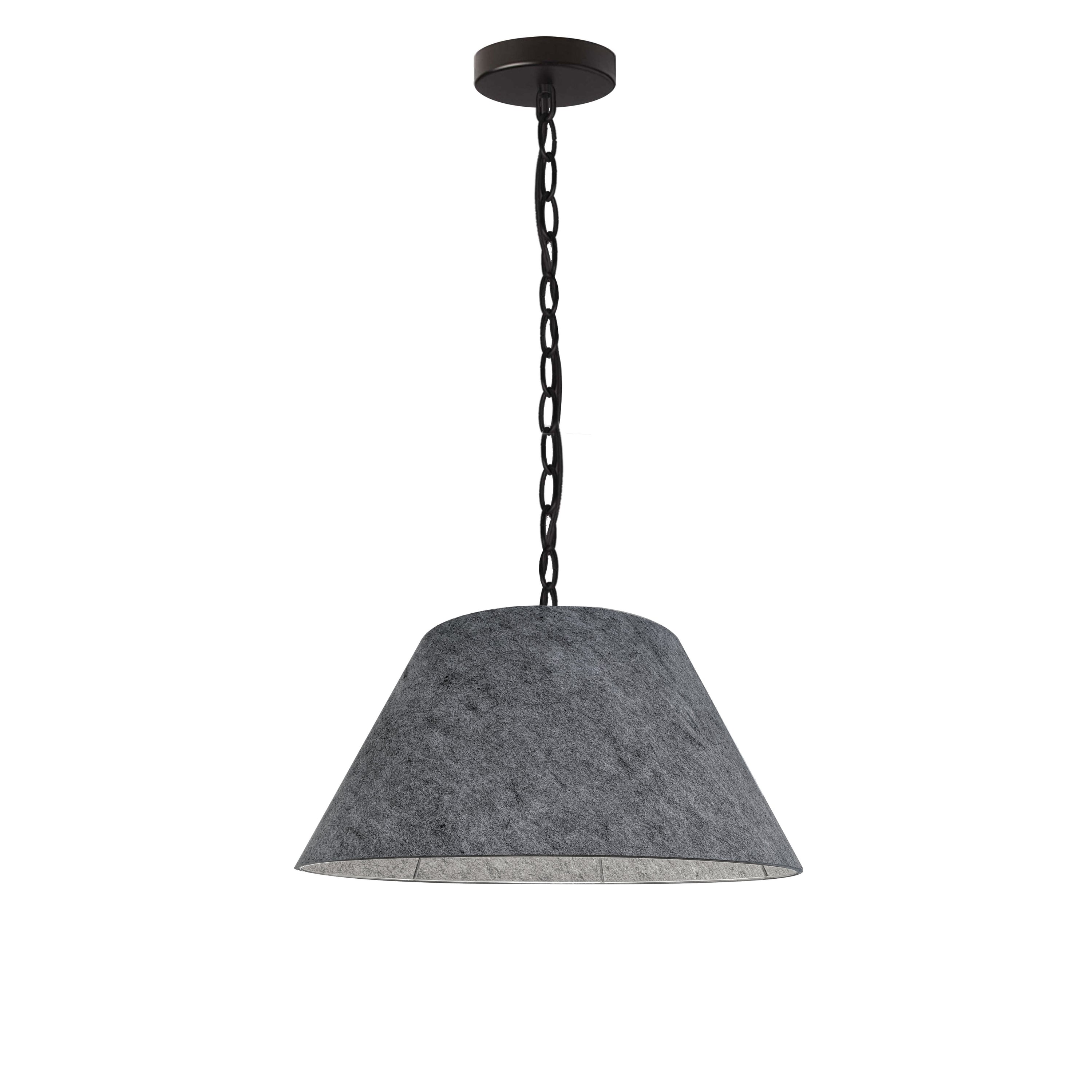 Dainolite Brynn - BRY-S-BK-500 - 1 Light Small Brynn Black Pendant w/ Grey Felt - Grey