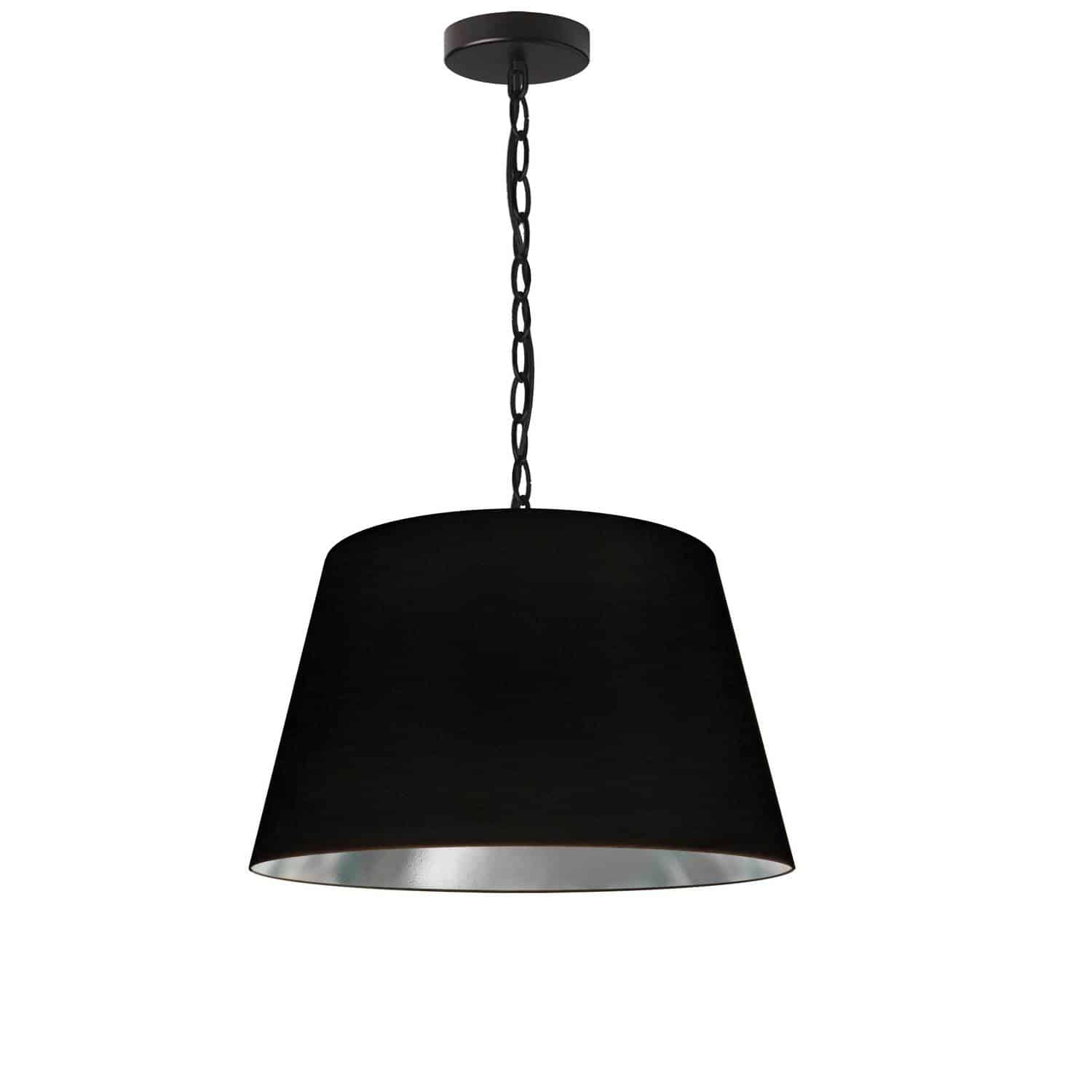 Dainolite Brynn - BRY-S-BK-697 - 1 Light Brynn Small Pendant, Black/Silver Shade, Black - Black