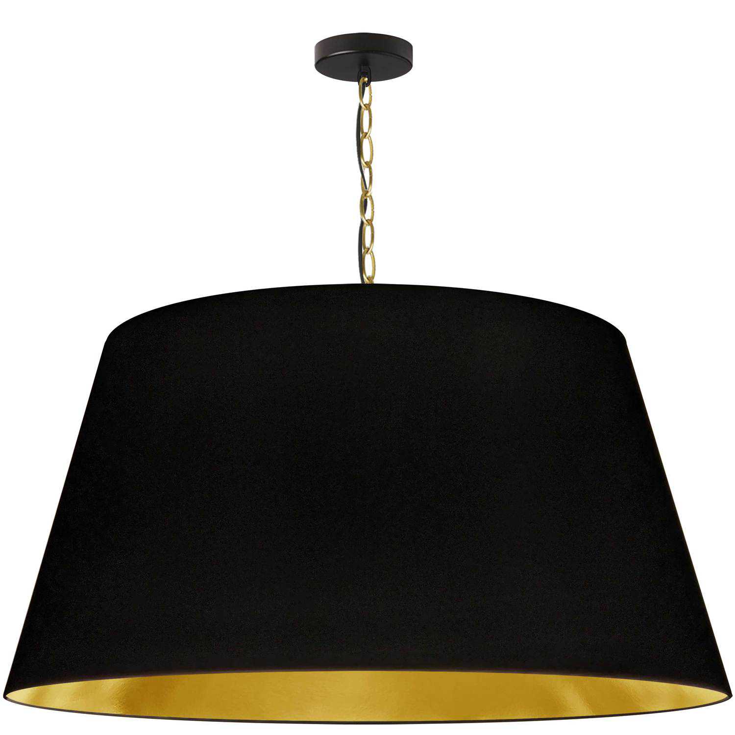 Dainolite Brynn - BRY-XL-AGB-698 - 1 Light Brynn Extra Large Pendant, Black/Gold Shade, Aged Brass - Black