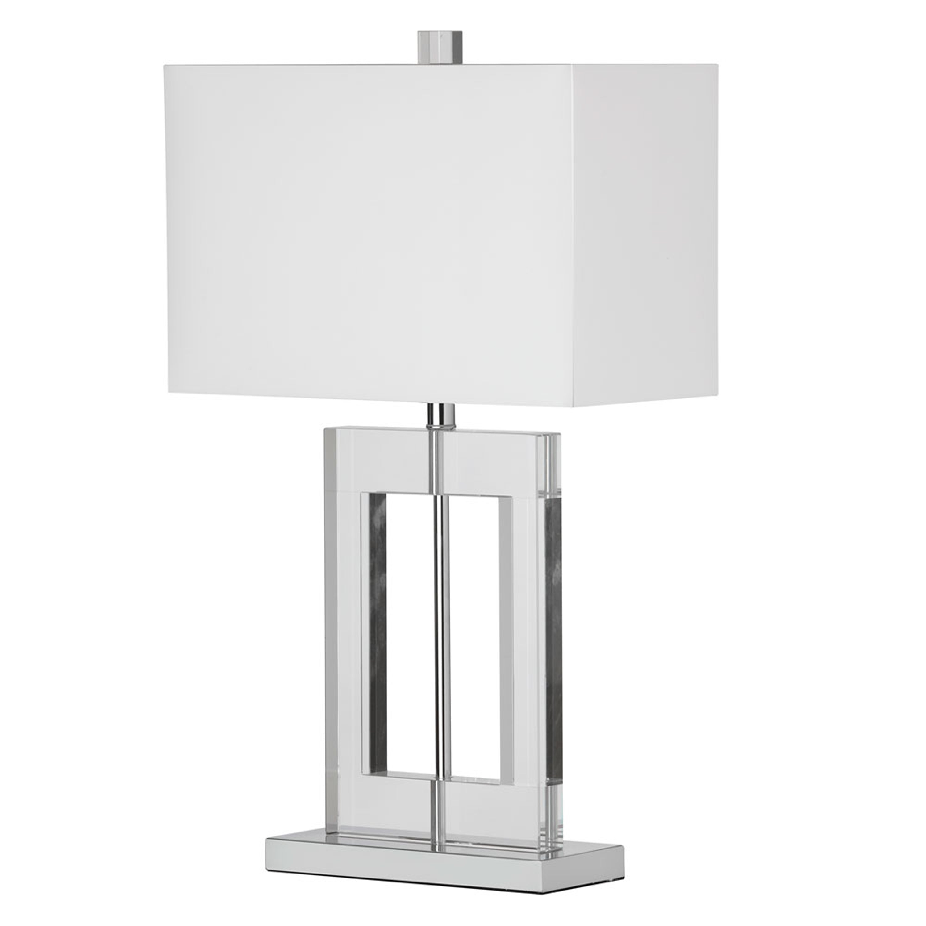 Dainolite Crystal - C52T-PC - 1 Light Crystal Table Lamp, Polished Chrome, White Shade - White