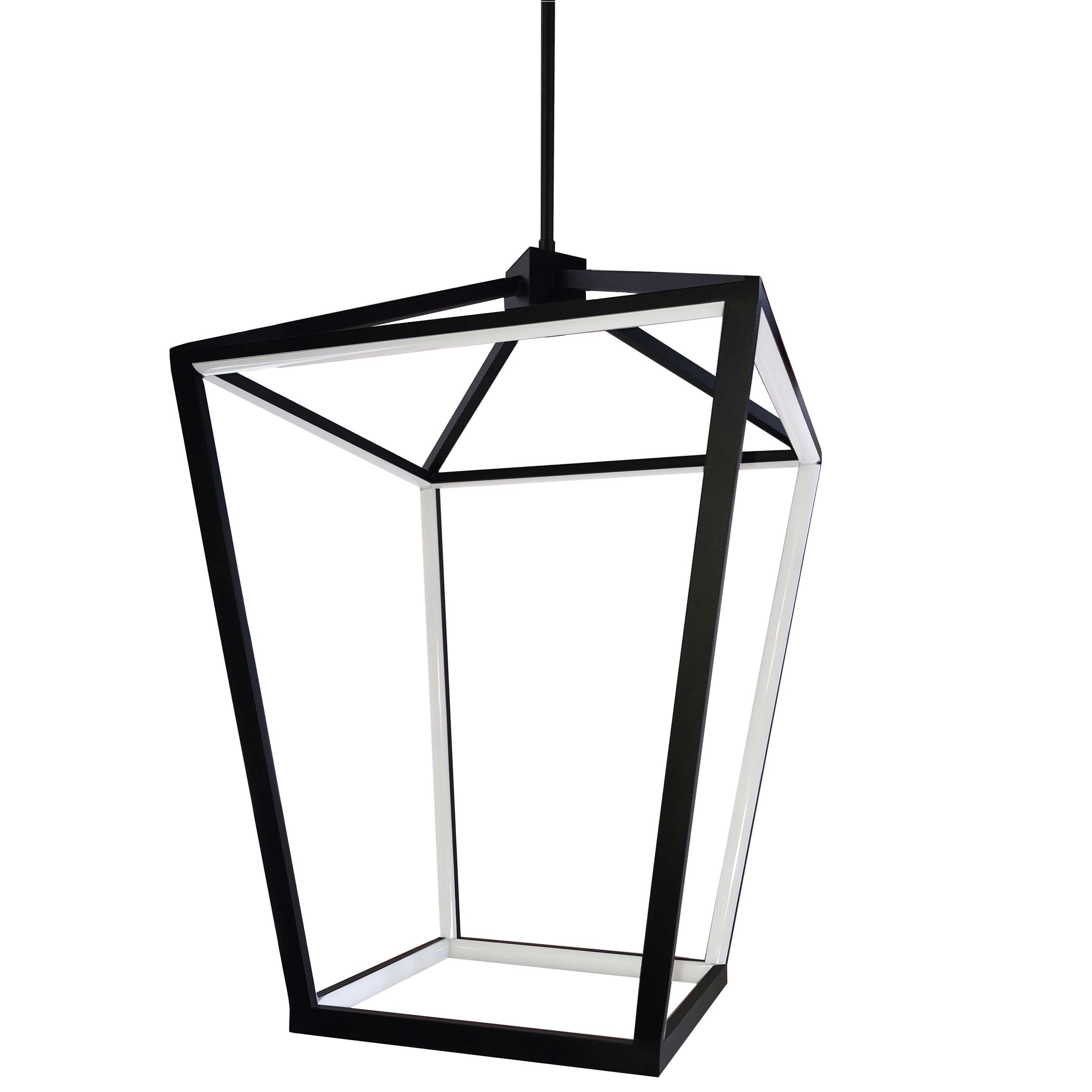 Dainolite Cage - CAG-2664C-MB - 64W Chandelier Fixture, Matte Black with White Diffuser - Black