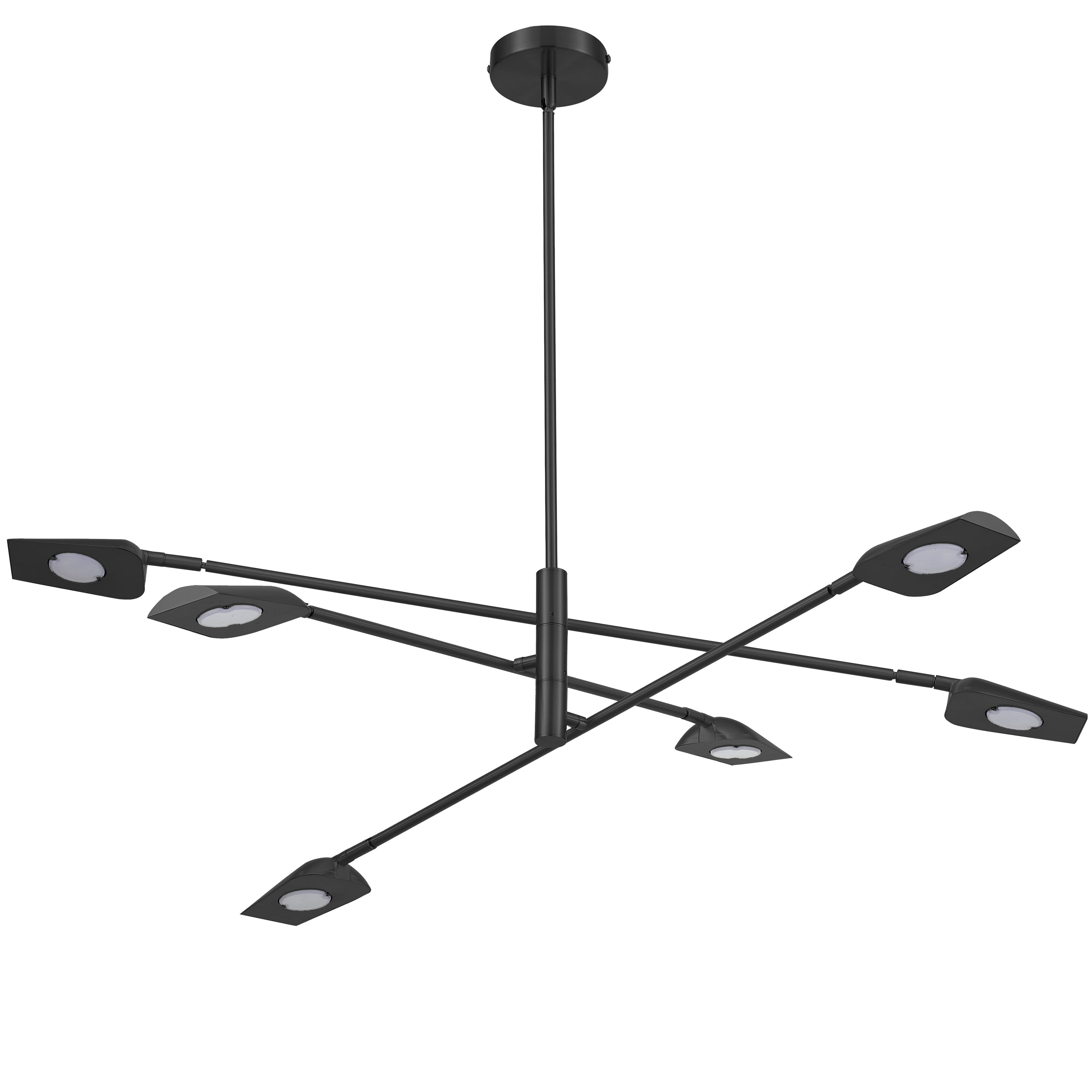 Dainolite Cari - CAR-4030LEDC-MB - 6 Light 6.5W Chandelier Fixture, Matte Black - Matte Black