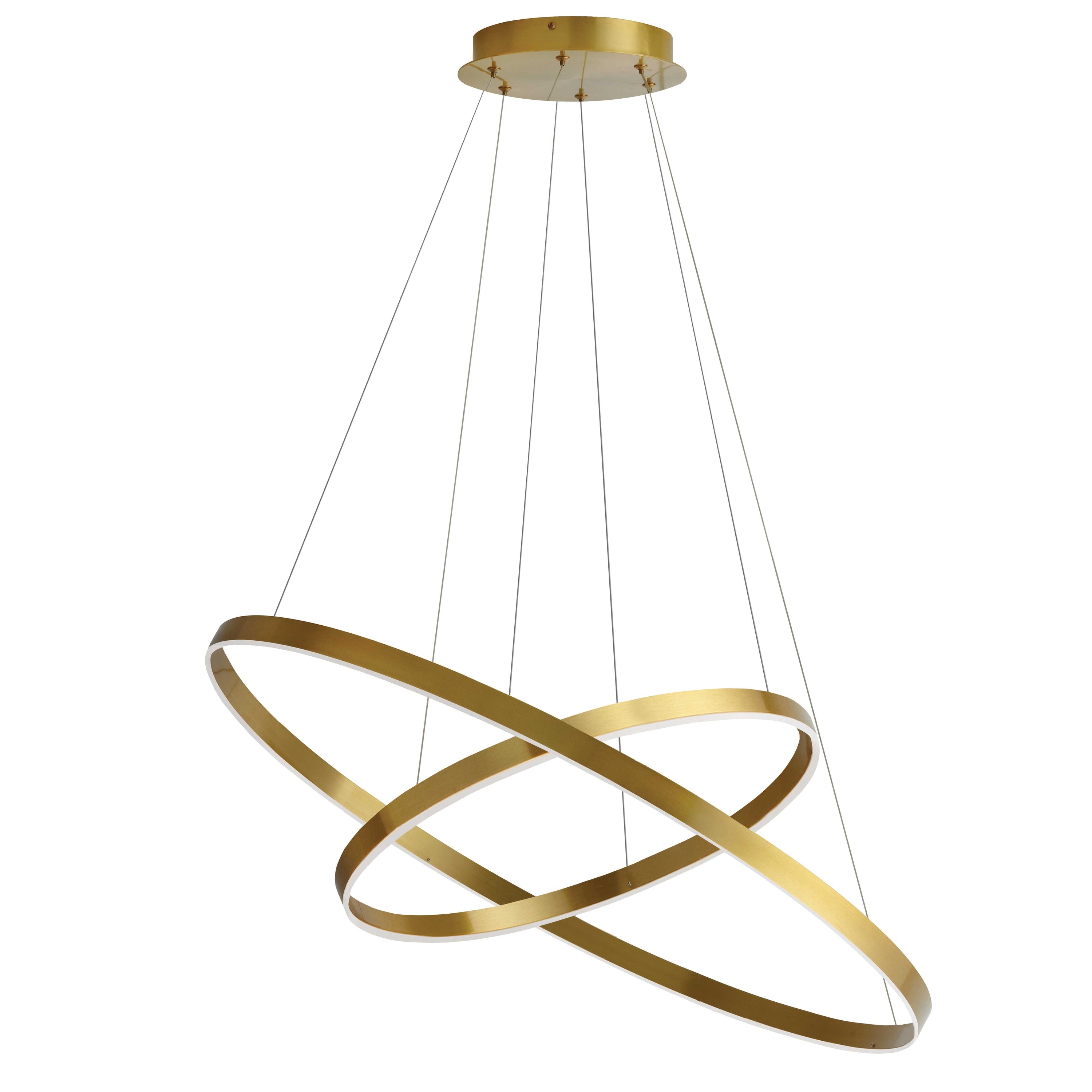 Dainolite Circulo - CIR-1497C-AGB - 97W Chandelier Fixture, Aged Brass w/ White Acrylic Diffuser - Aged Brass