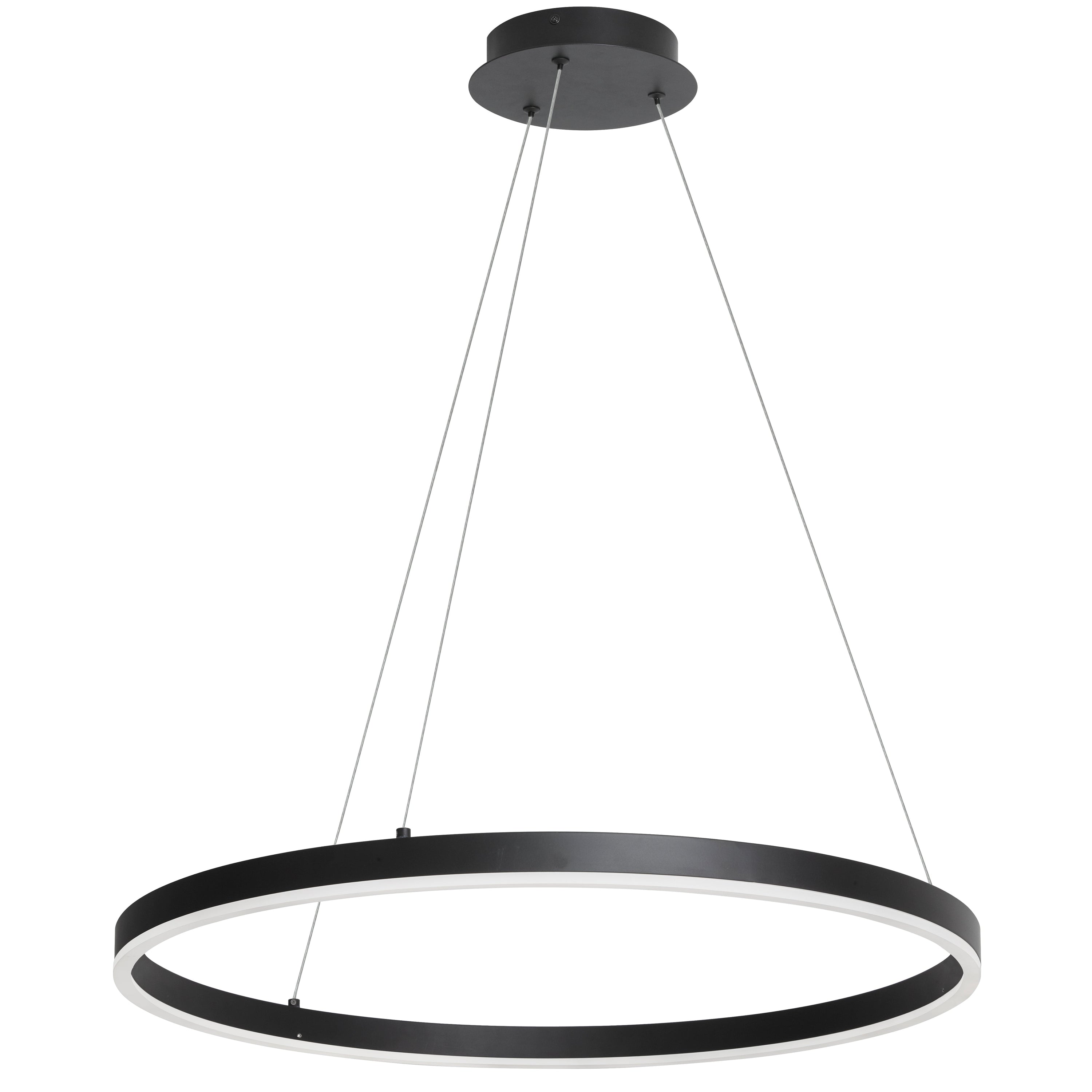 Dainolite Circulo - CIR-2434C-MB - 34W Chandelier Fixture, Matte Black with White Acrylic Diffuser - Black