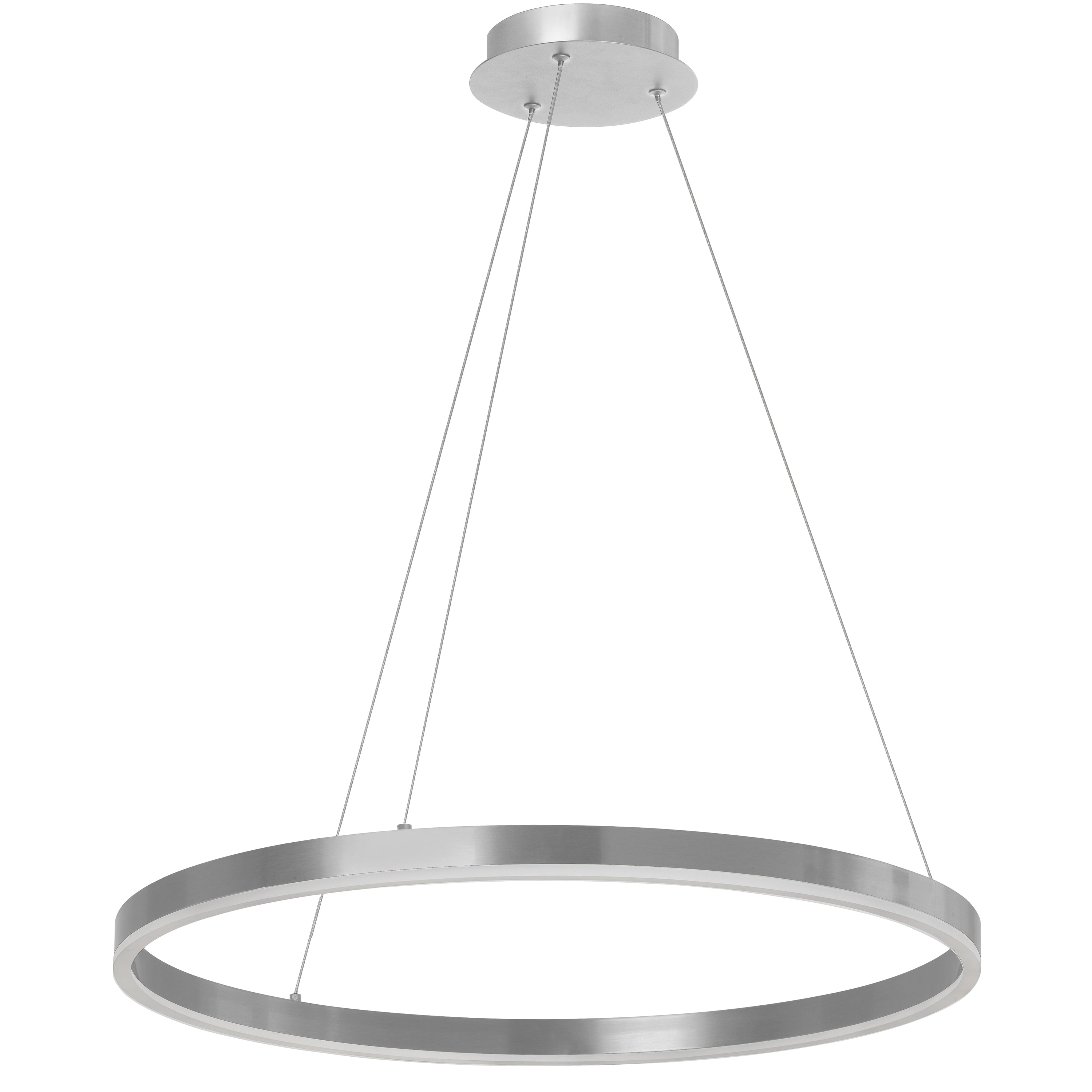 Dainolite Circulo - CIR-2434C-SV - 34W Silver Chandelier Fixture with White Acrylic Diffuser - Silver