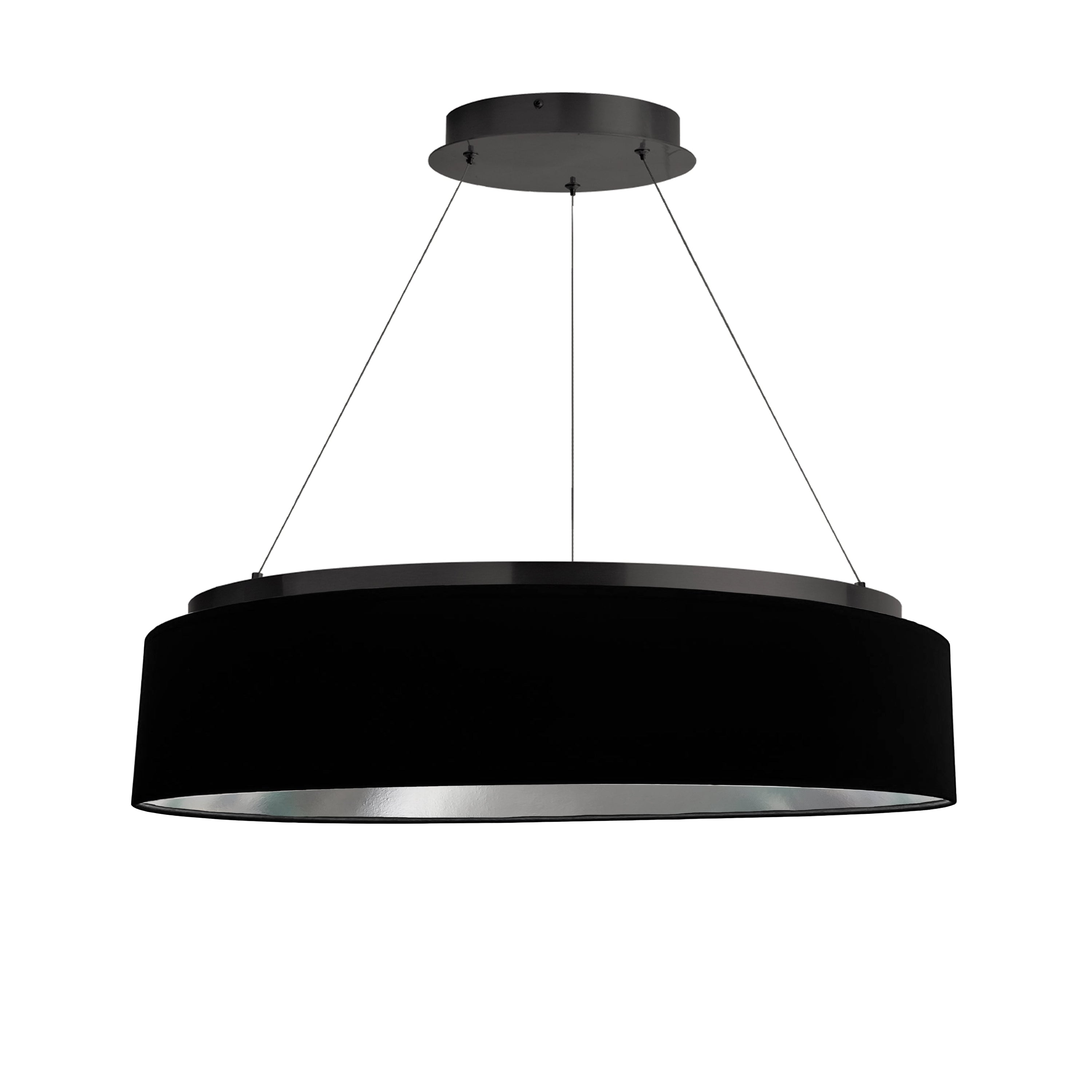 Dainolite Circulo - CIR-2634C-MB-697 - 34W Chandelier Fixture, Matte Black w/ Black Shade - Black