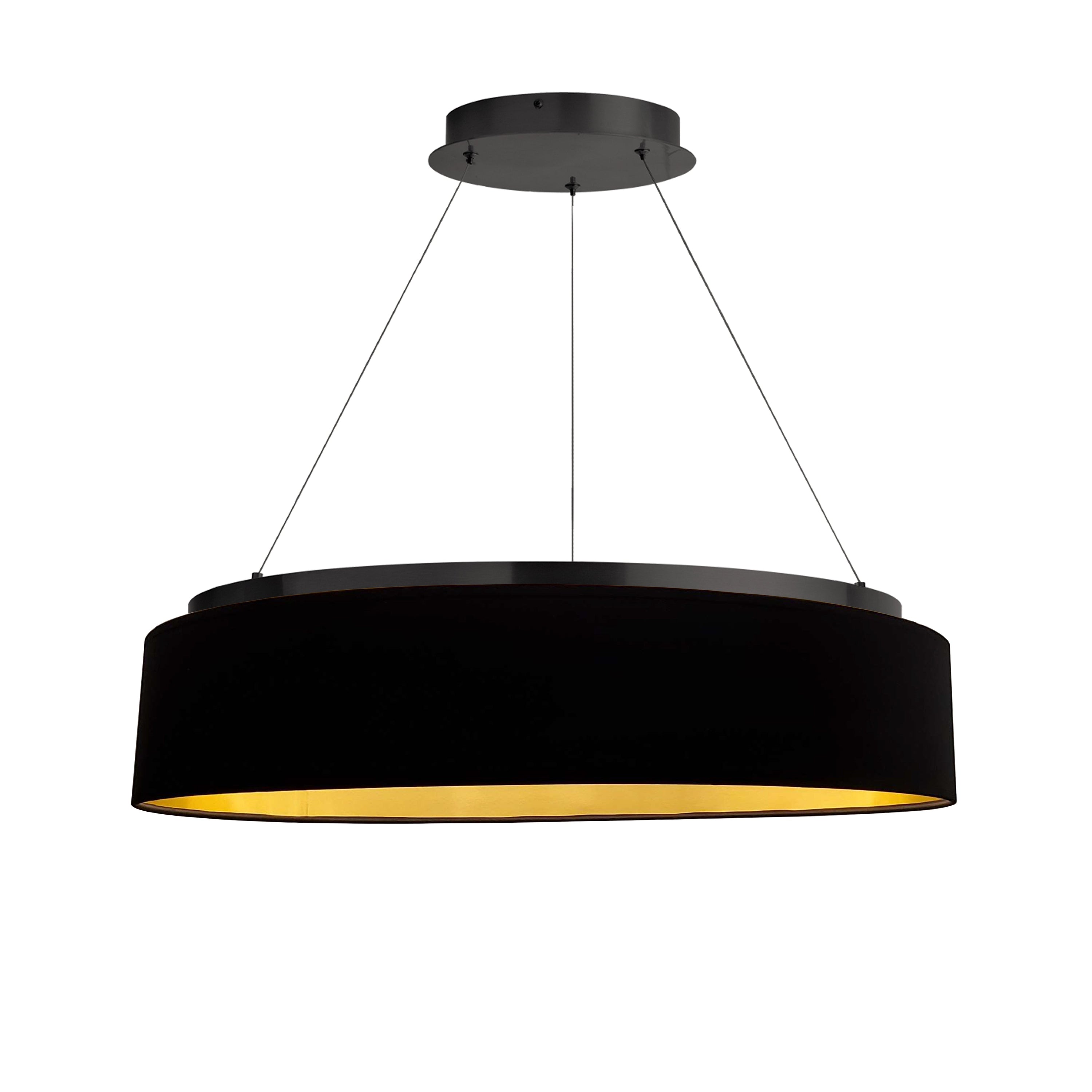 Dainolite Circulo - CIR-2634C-MB-698 - 34W Chandelier Fixture, Matte Black w/ Black Shade - Black