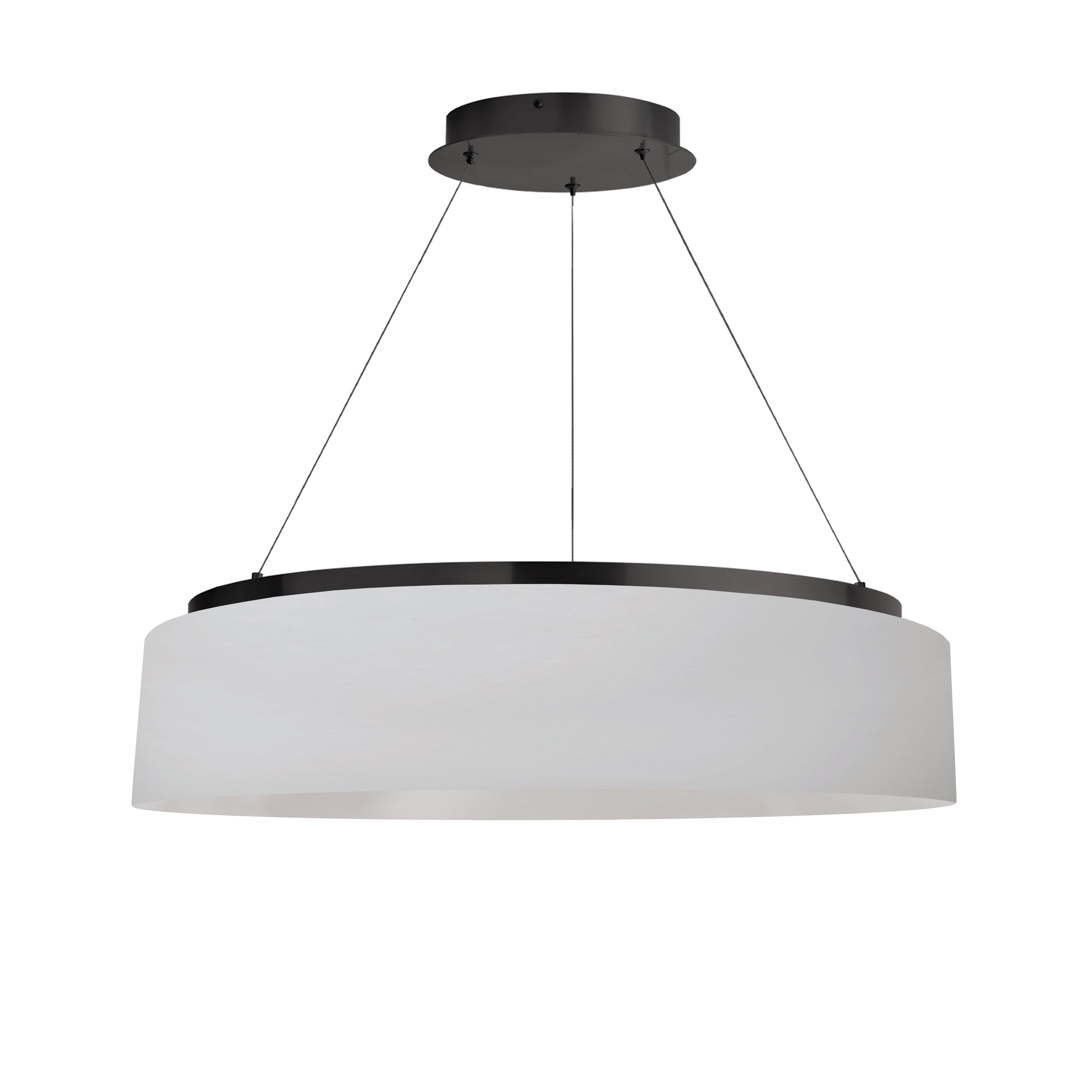 Dainolite Circulo - CIR-2634C-MB-790 - 34W Chandelier Fixture, Matte Black w/ White Shade - White