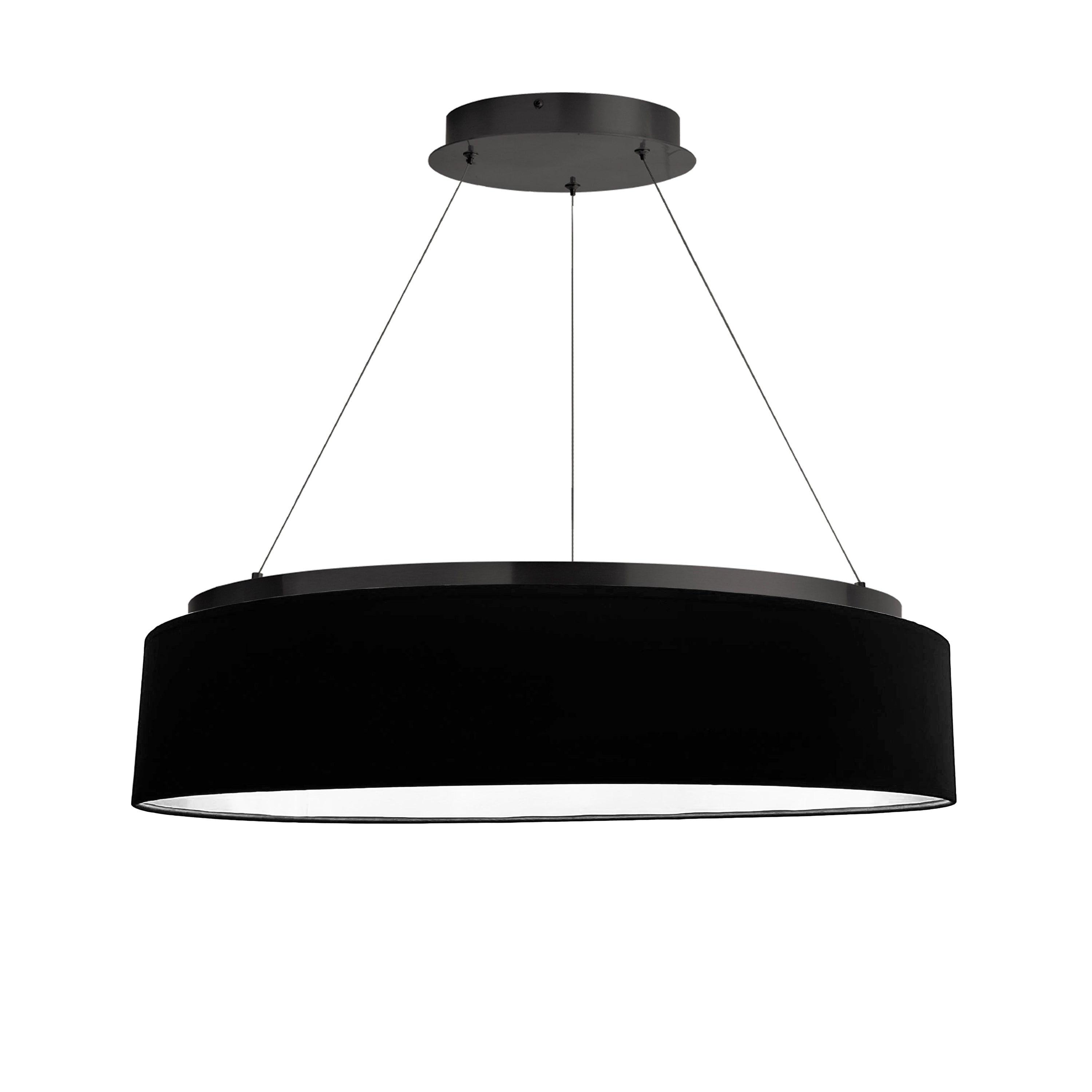 Dainolite Circulo - CIR-2634C-MB-797 - 34W Chandelier Fixture, Matte Black w/ Black Shade - Black