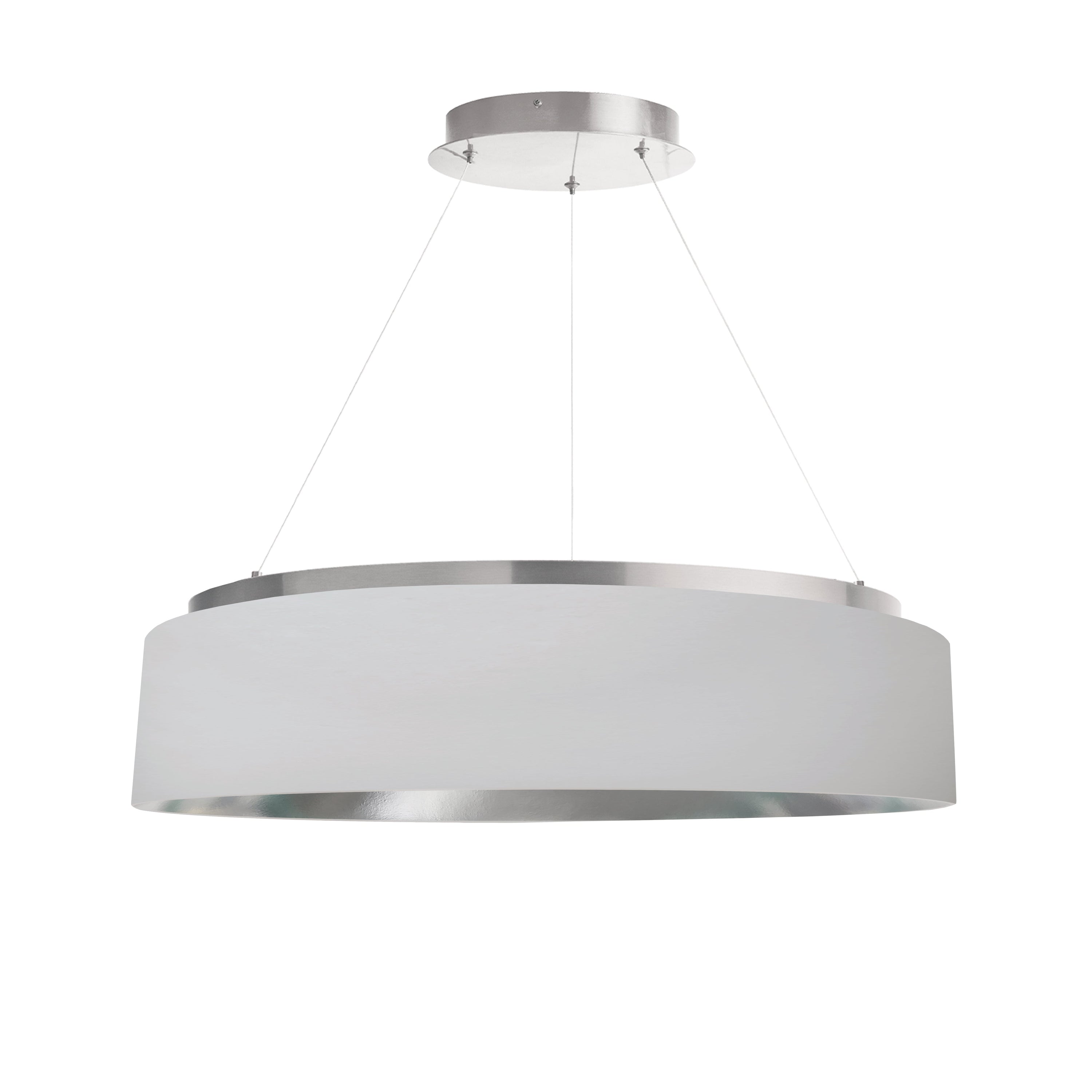 Dainolite Circulo - CIR-2634C-SV-691 - 34W Chandelier Fixture, Silver w/ White Shade - White