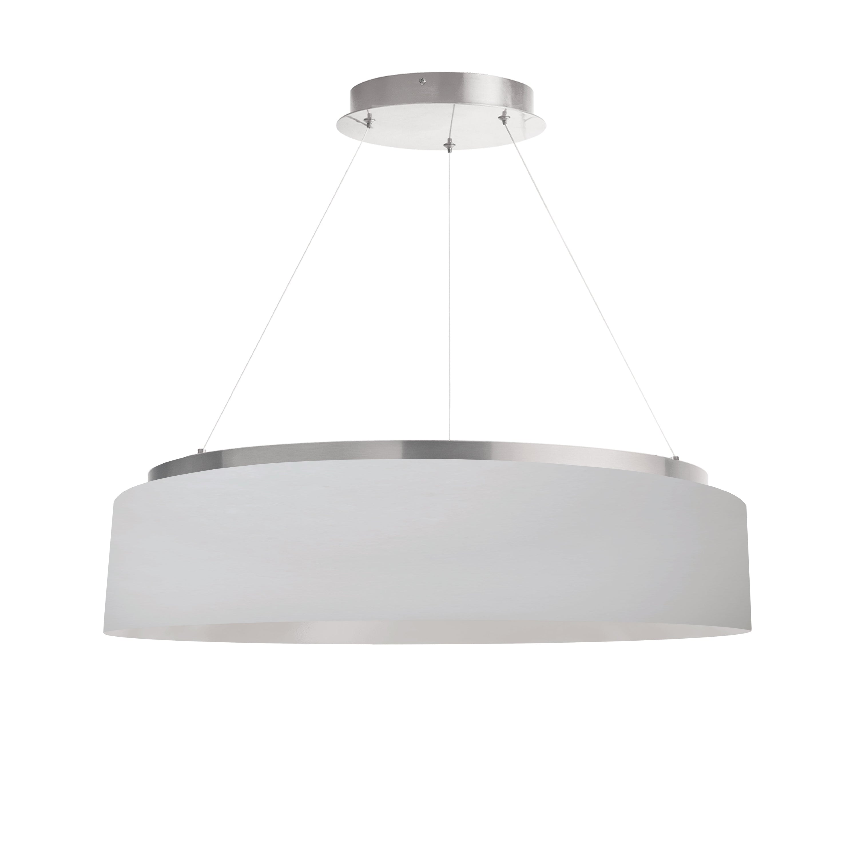 Dainolite Circulo - CIR-2634C-SV-790 - 34W Chandelier Fixture, Silver w/ White Shade - White