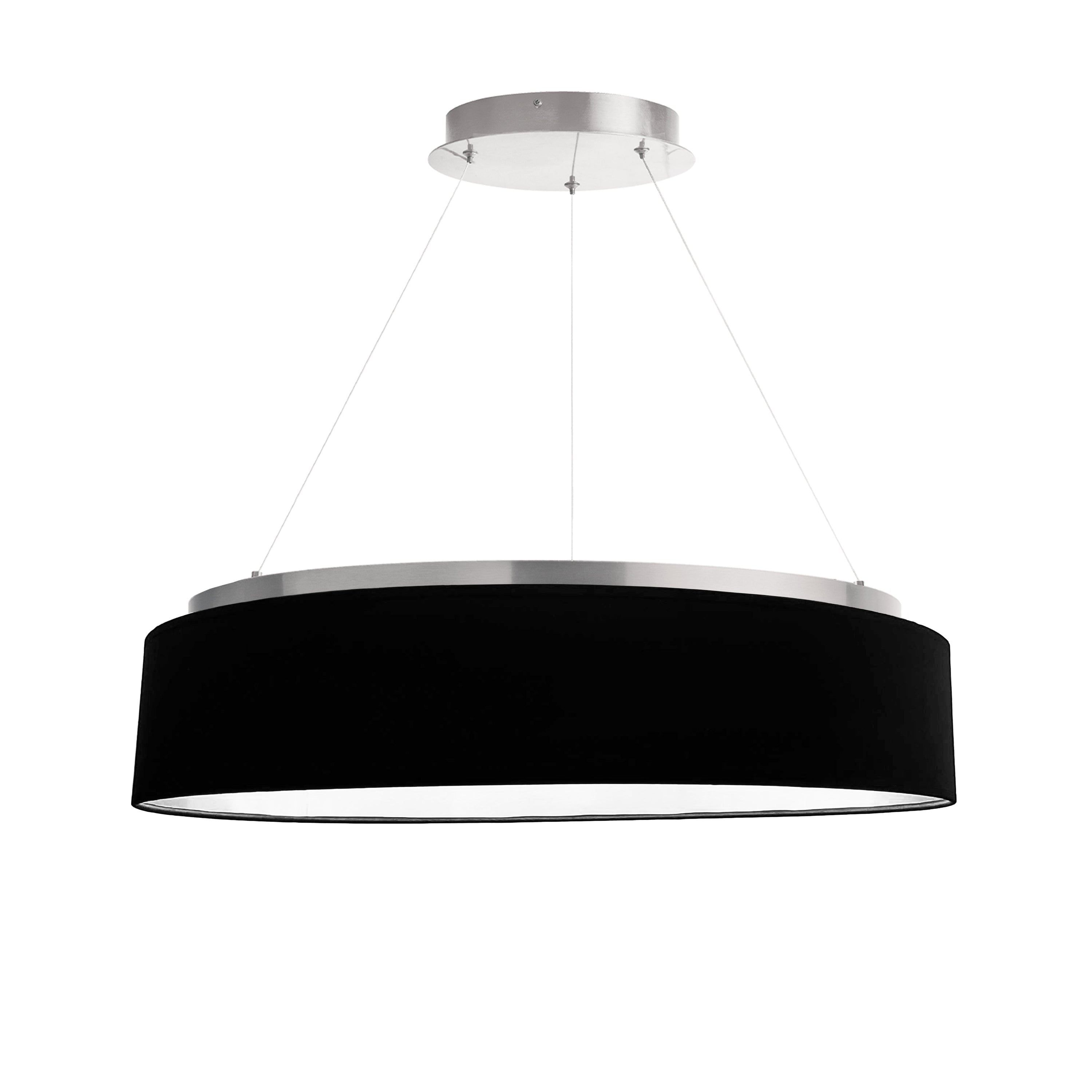 Dainolite Circulo - CIR-2634C-SV-797 - 34W Chandelier Fixture, Silver w/ Black Shade - Black