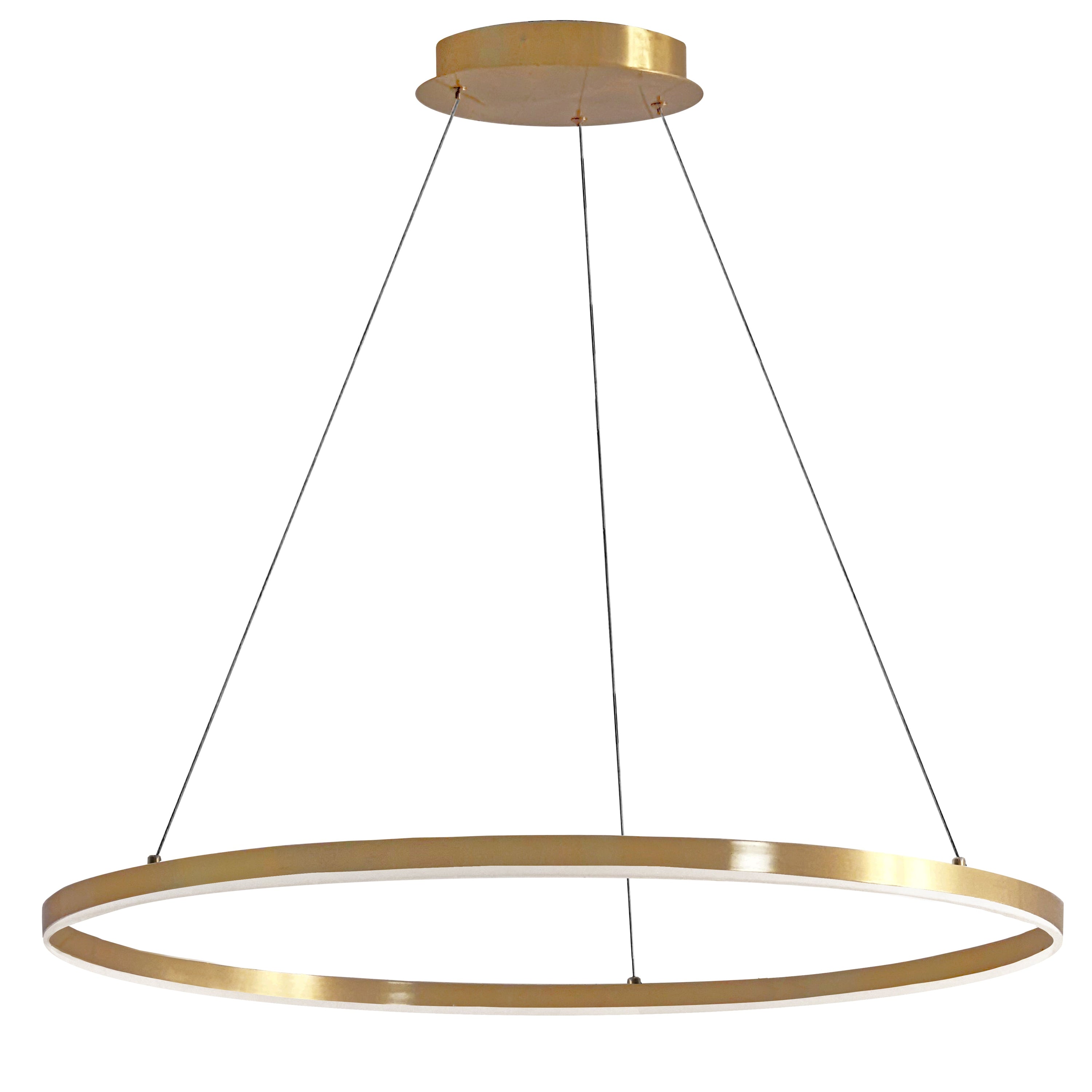 Dainolite Circulo - CIR-3263C-AGB - 63W Chandelier Fixture, Aged Brass with White Acrylic Diffuser - Aged Brass