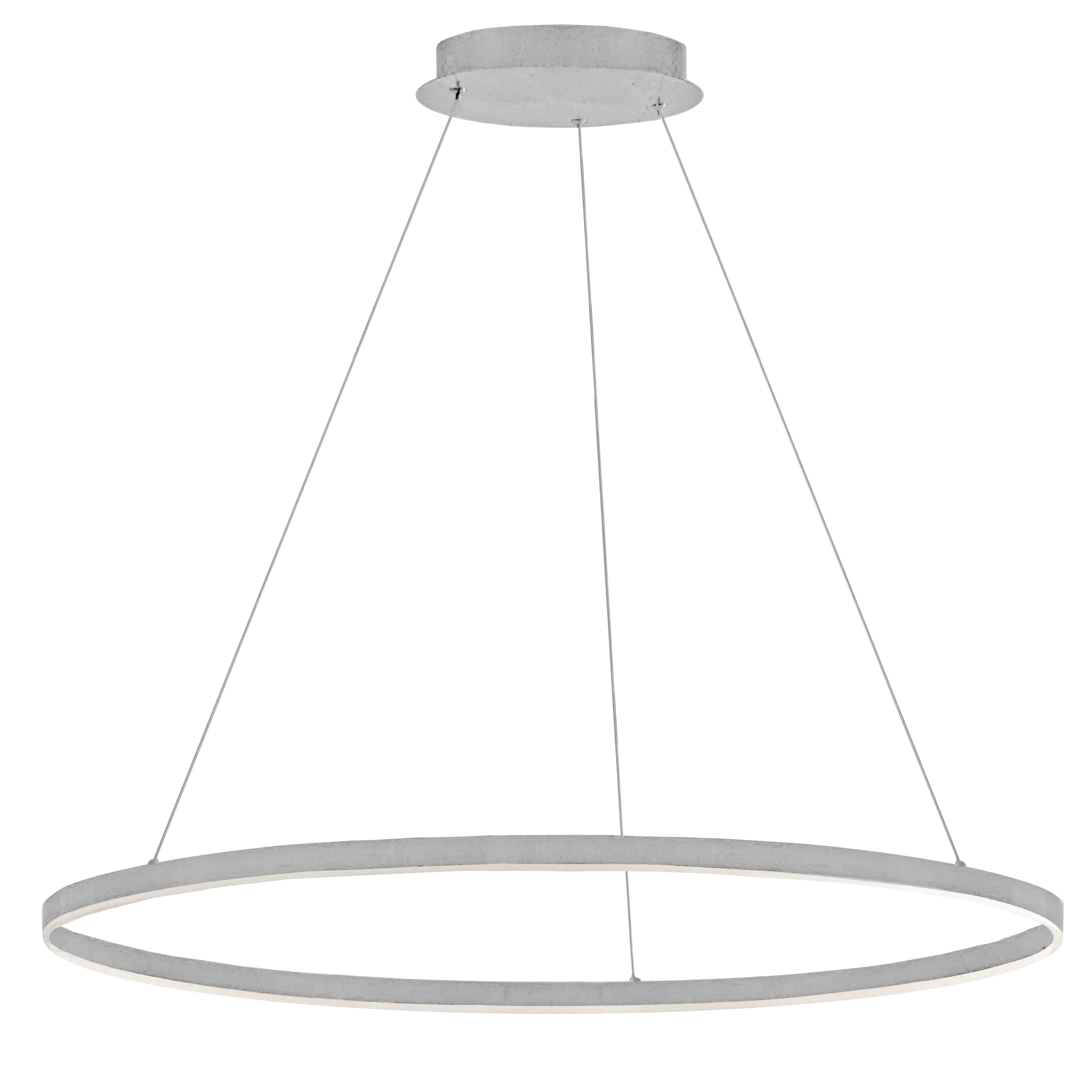 Dainolite Circulo - CIR-3263C-SV - 63W Silver Chandelier Fixture with White Acrylic Diffuser - Silver