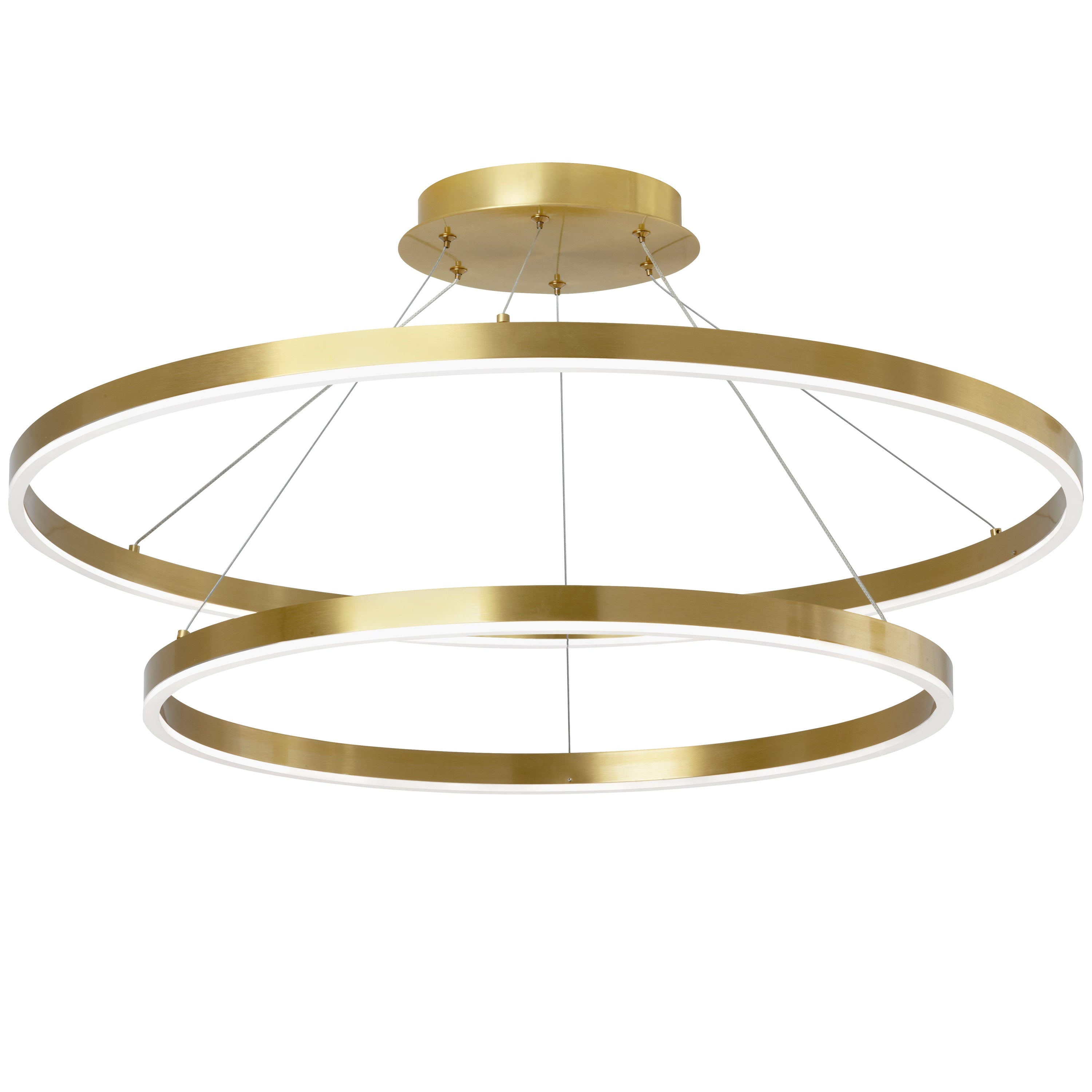 Dainolite Circulo - CIR-3397C-AGB - 97W Chandelier Fixture, Aged Brass with White Acrylic Diffuser - Aged Brass