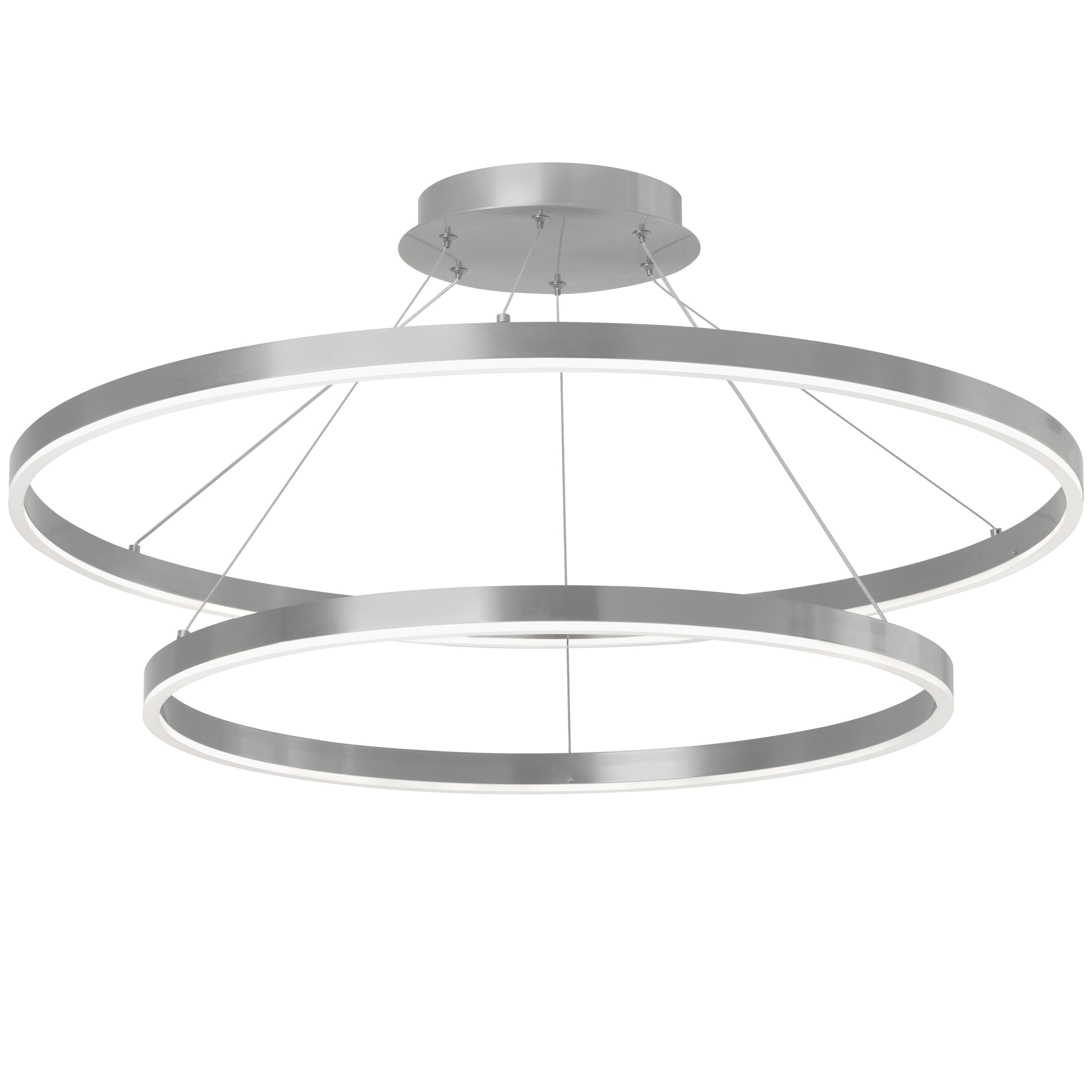 Dainolite Circulo - CIR-3397C-SV - 97W Silver Chandelier Fixture with White Acrylic Diffuser - Silver