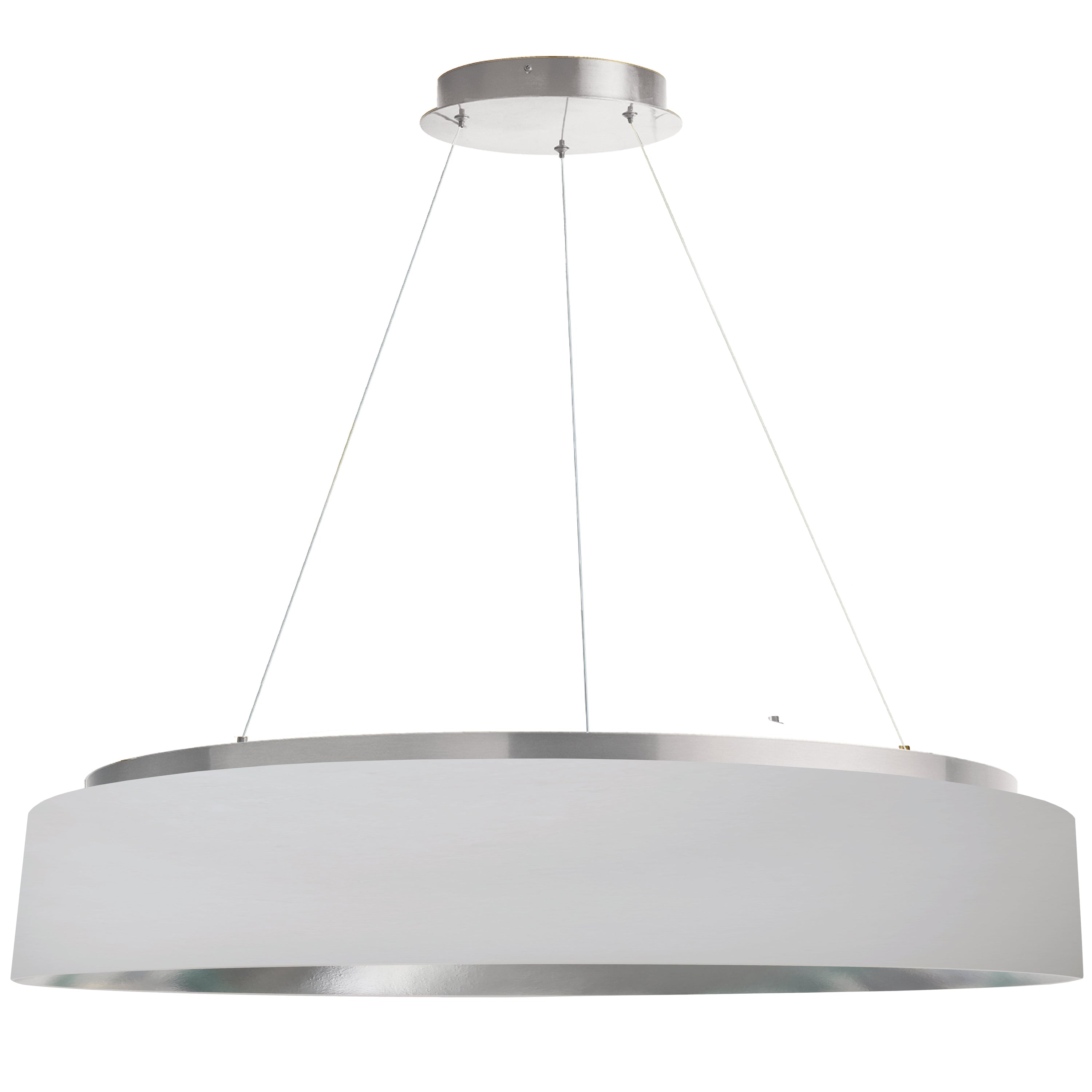 Dainolite Circulo - CIR-3463C-SV-691 - 63W Chandelier Fixture, Silver w/ White Shade - White