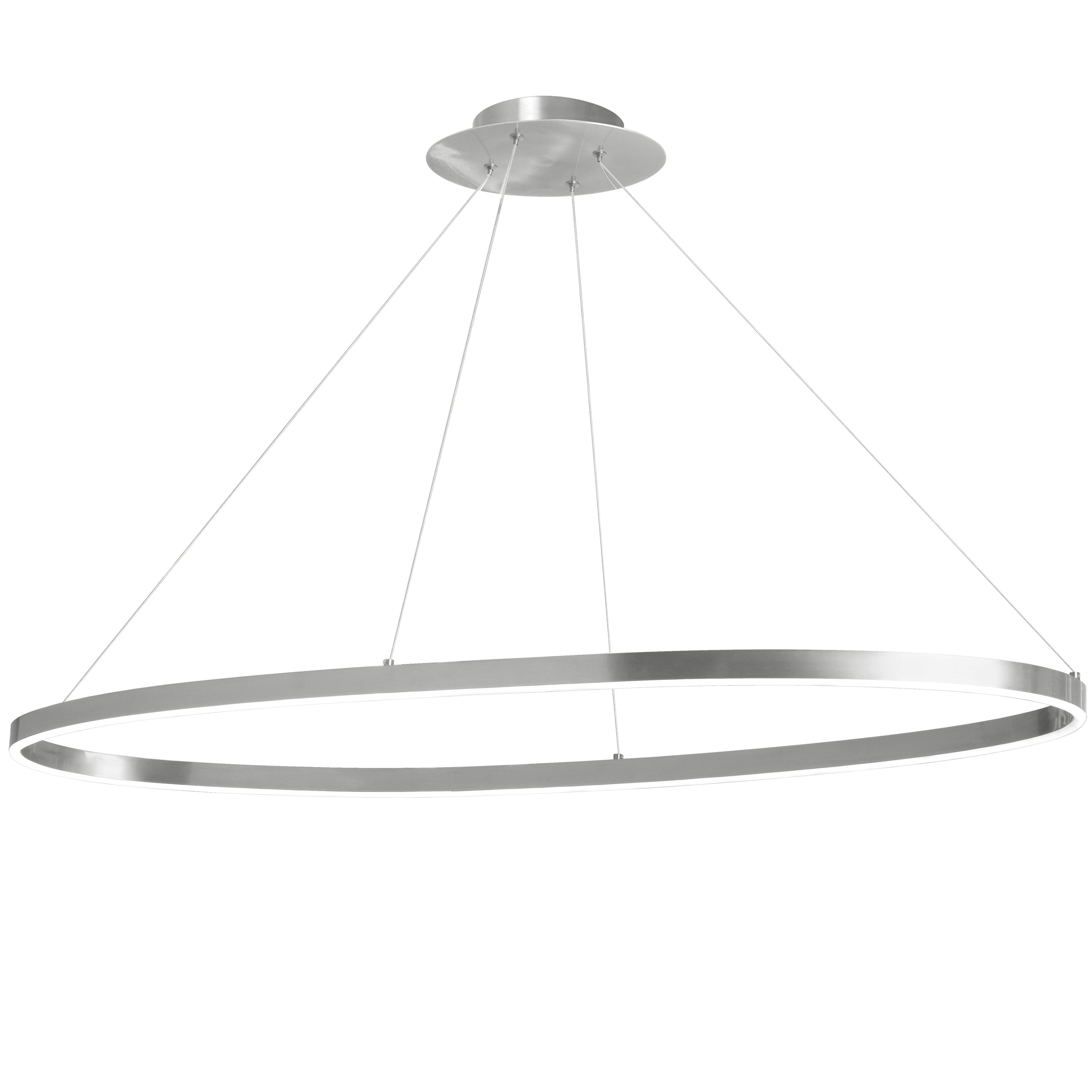 Dainolite Circulo - CIR-4463C-SV - 63W Horizontal Chandelier Fixture, Silver with White Acrylic Diffuser - Silver