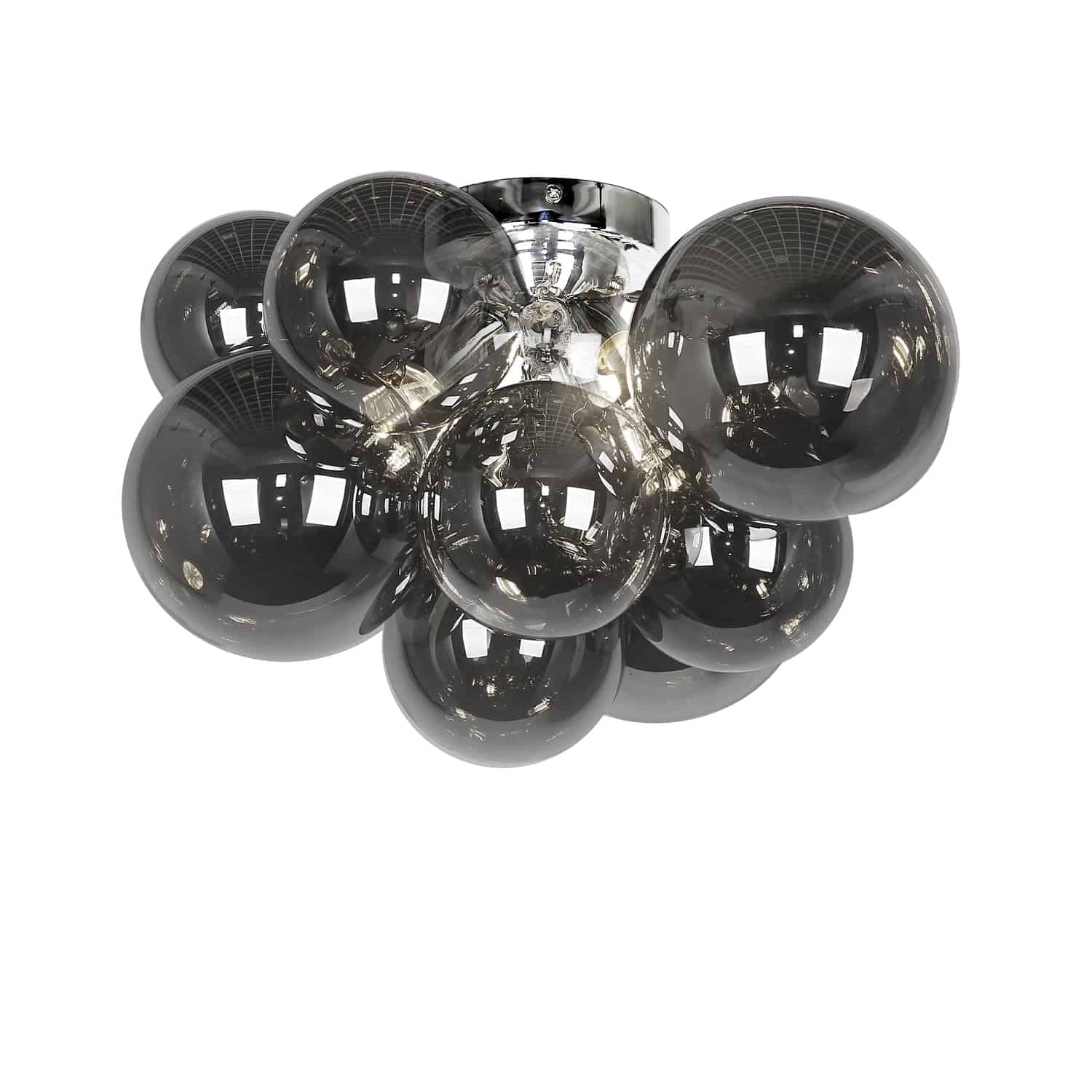 Dainolite Comet - CMT-143FH-SM-PC - 3 Light Flush Mount, Polished Chrome with Smoked Glass - Polished Chrome