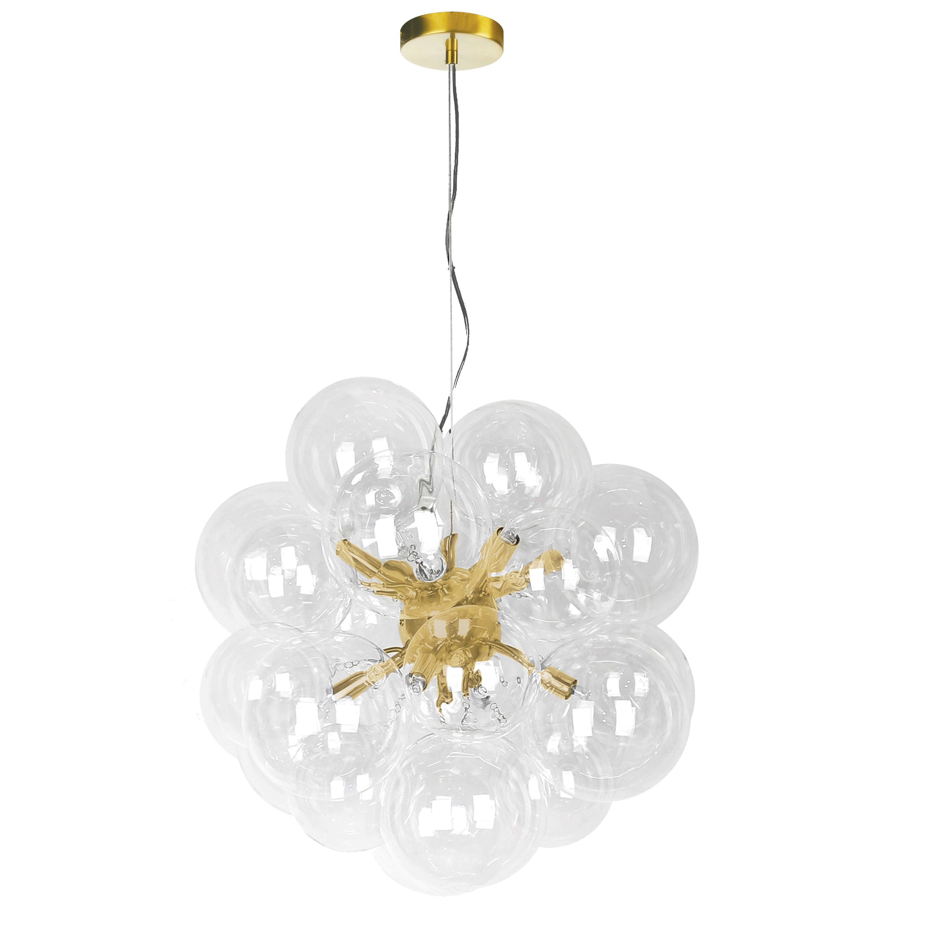 Dainolite Comet - CMT-206P-CLR-AGB - 6 Light Pendant, Aged Brass with Clear Glass - Clear