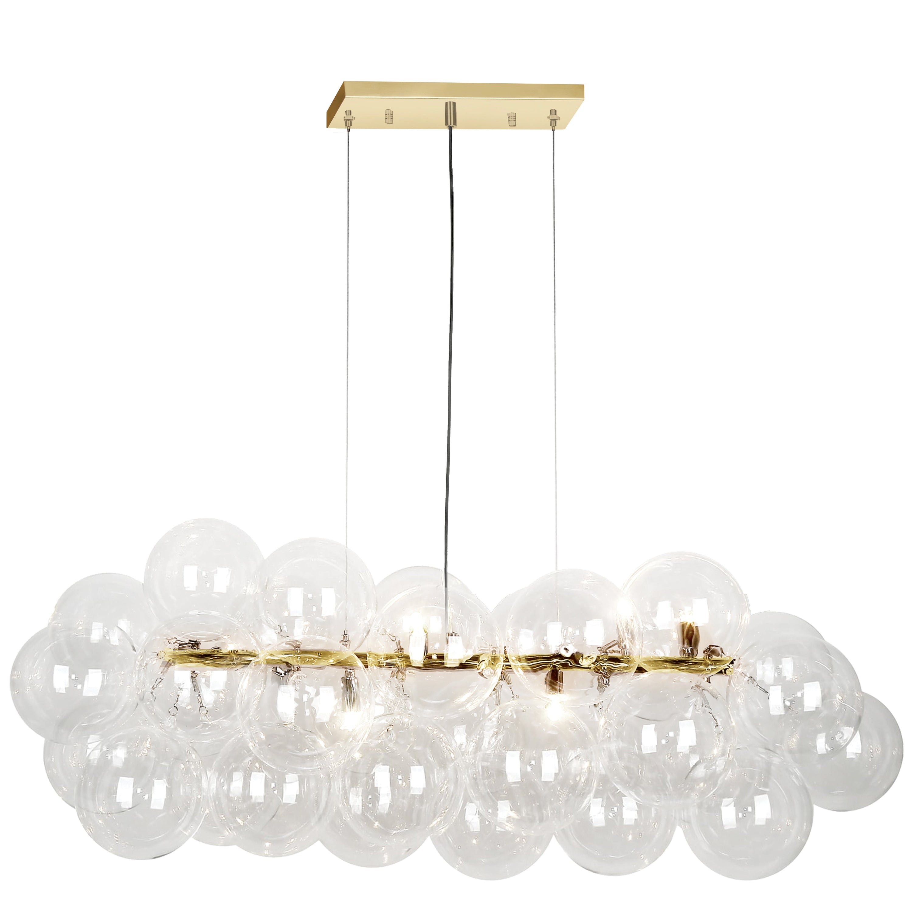 Dainolite Comet - CMT-418HP-CLR-AGB - 10 Light Horizontal Pendant, Aged Brass with Clear Glass - Clear