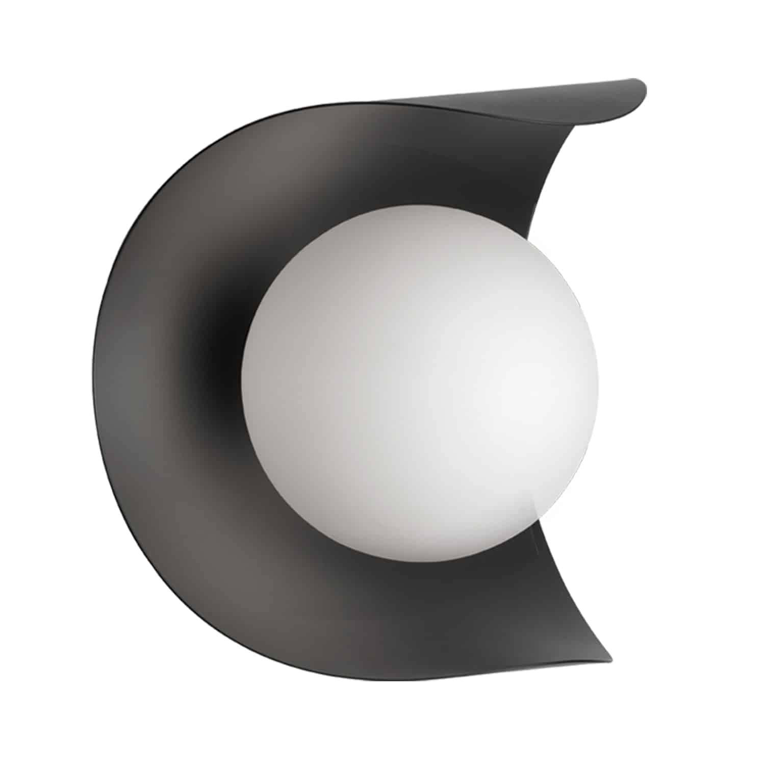 Dainolite Crescent - CRT-61W-MB - 1 Light Wall Sconce Matte Black Finish - Black