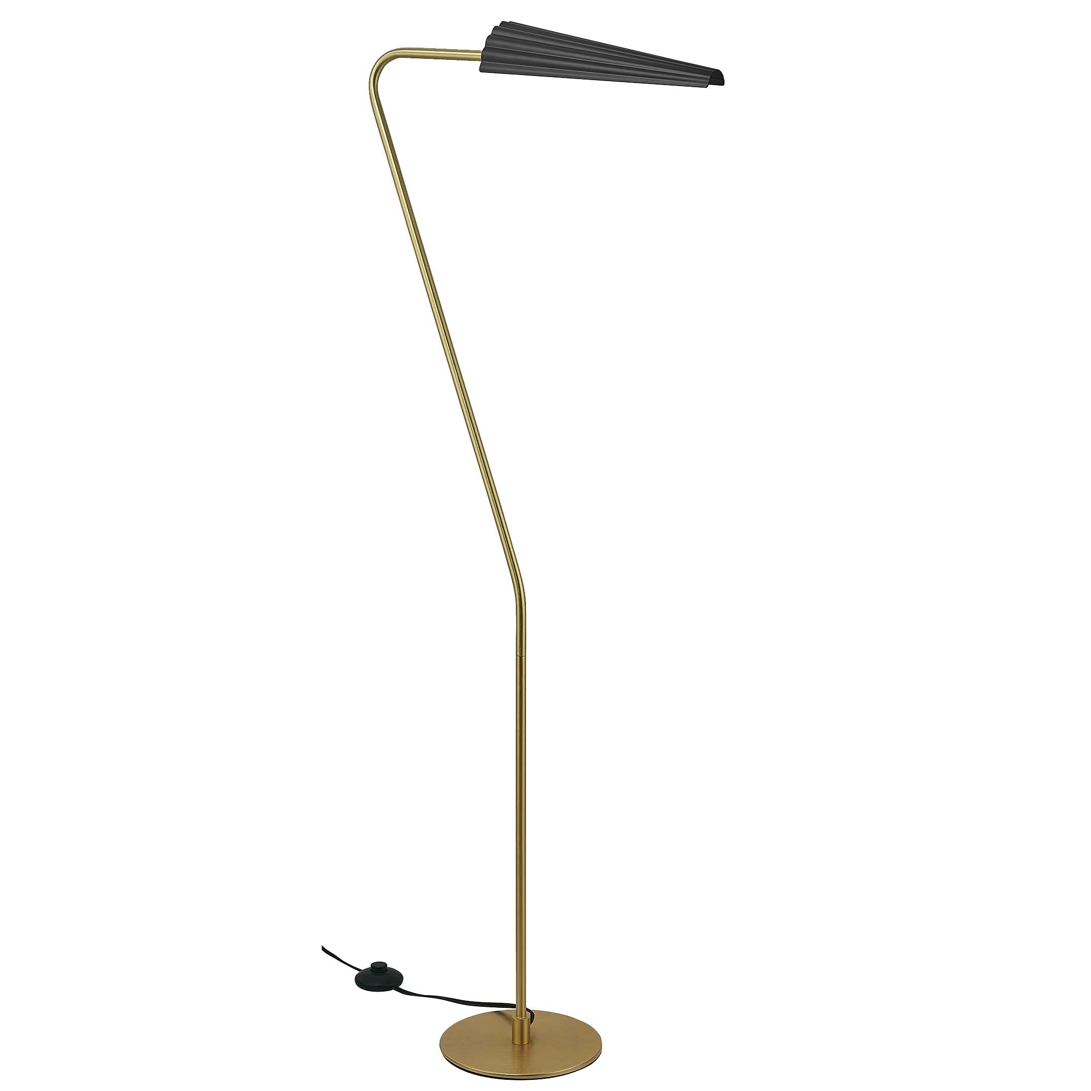 Dainolite Cassie - CSE-531F-AGB-MB - 1 Light Cassie Floor Lamp Aged Brass w/ a Matte Black Shade - Aged Brass