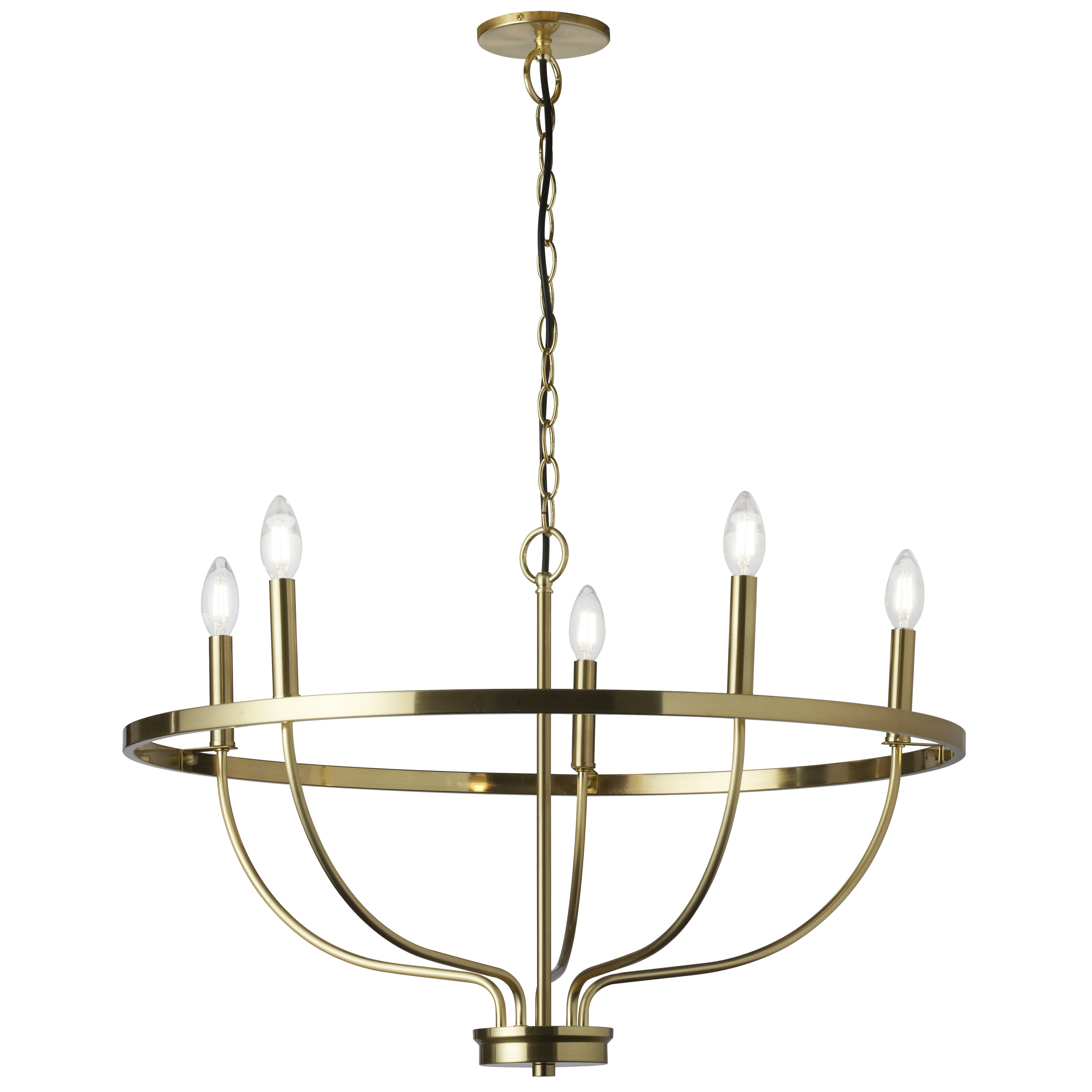 Dainolite Cesar - CSR-295C-AGB - 5 Light Aged Brass Chandelier Fixture - Aged Brass