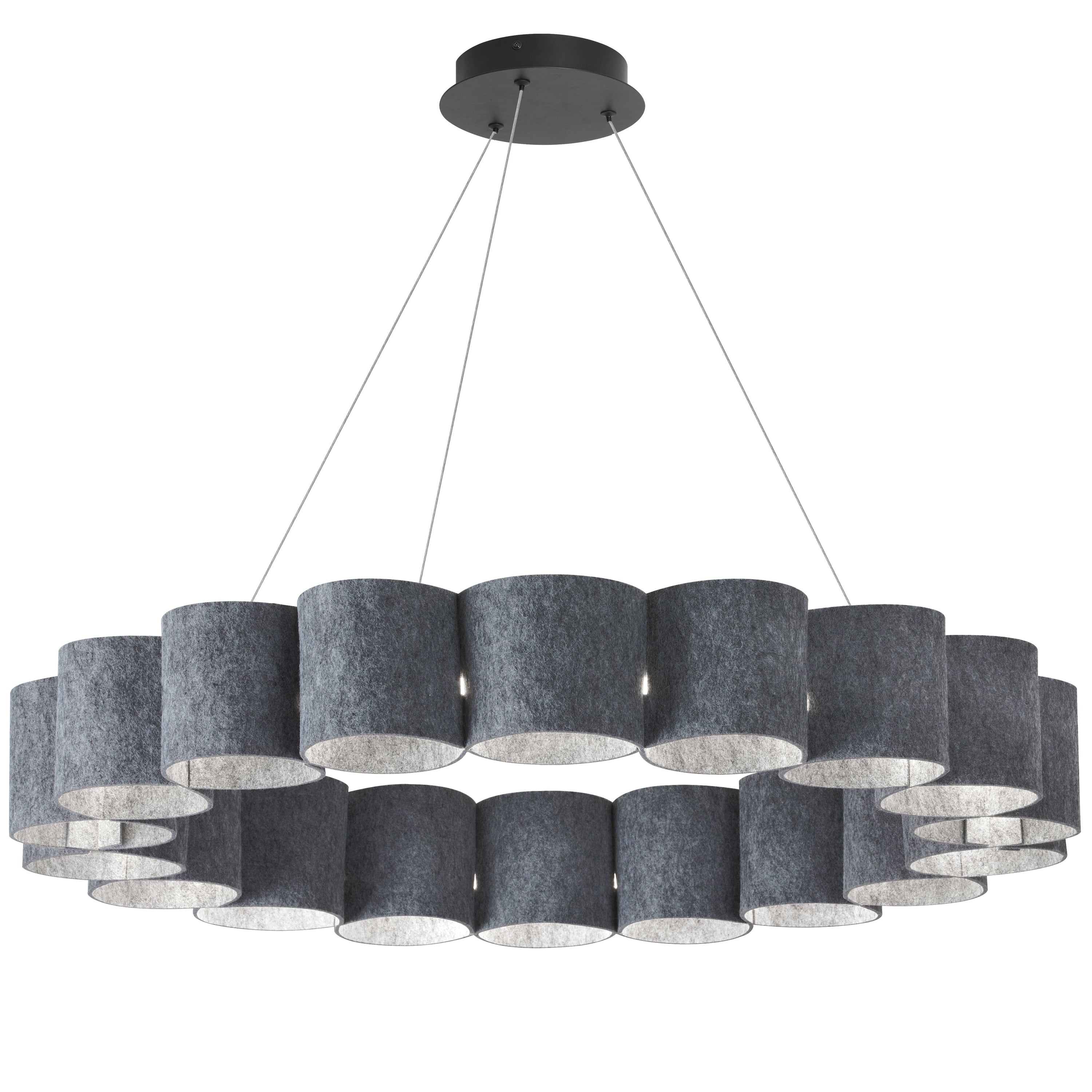 Dainolite Chantel - CTL-3663C-MB-500 - 63W Chandelier Fixture Matte Black with Grey Shade - Matte Black