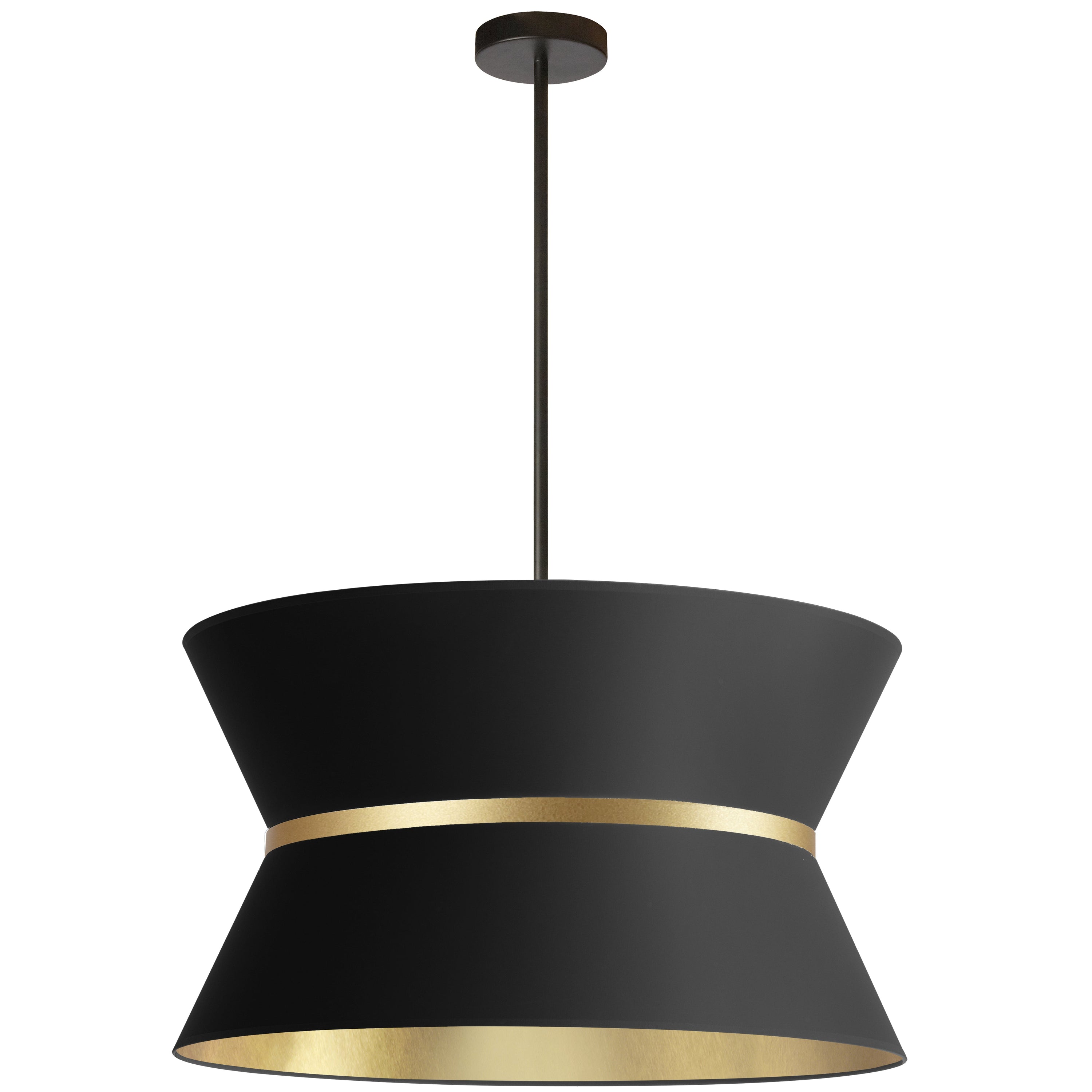 Dainolite Caterine - CTN-244C-MB-698 - 4 Light Chandelier Fixture, Matte Black with Gold Ring Black / Gold Shade - Black