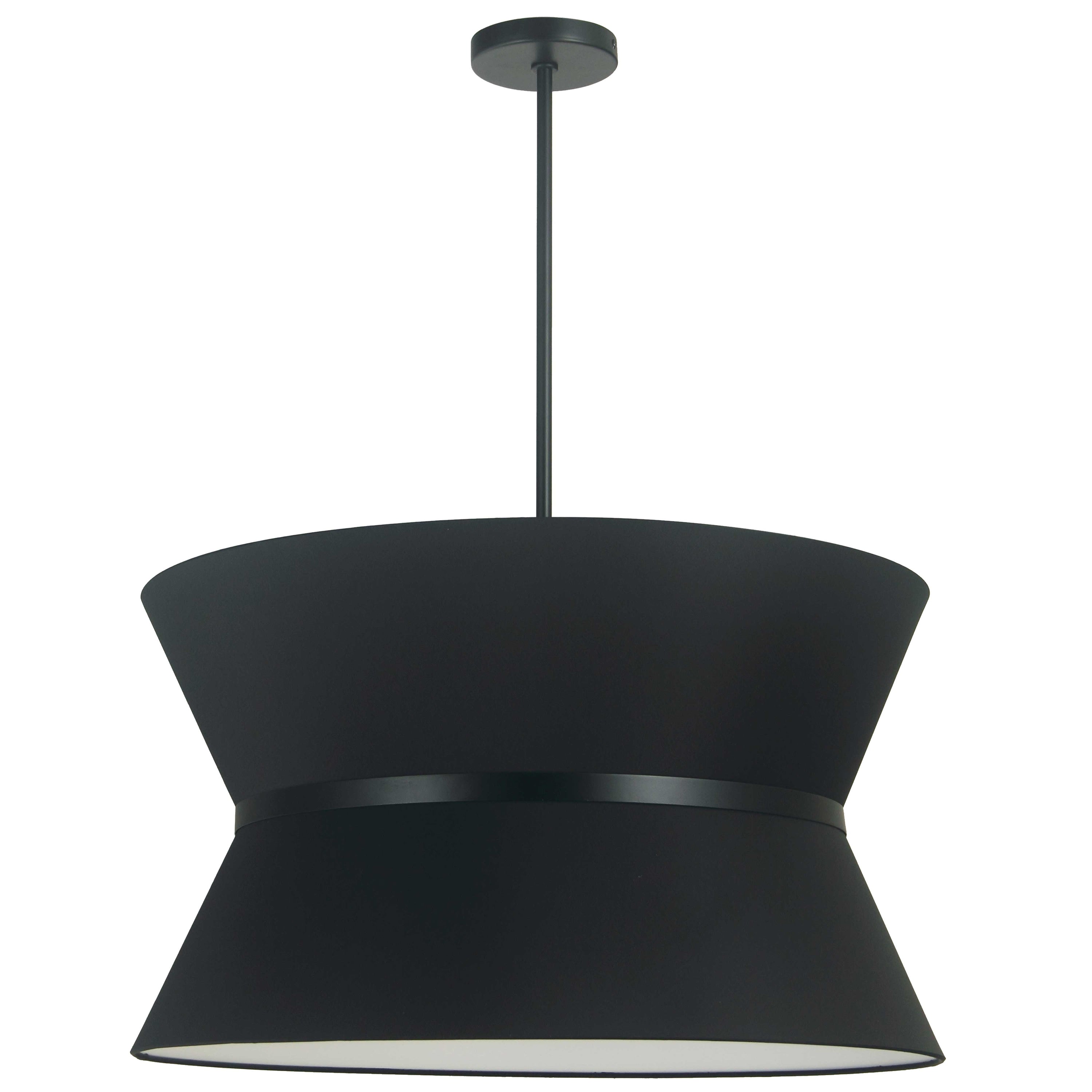 Dainolite Caterine - CTN-244C-MB-797 - 4 Light Chandelier Fixture, Matte Black with Black Shade - Black