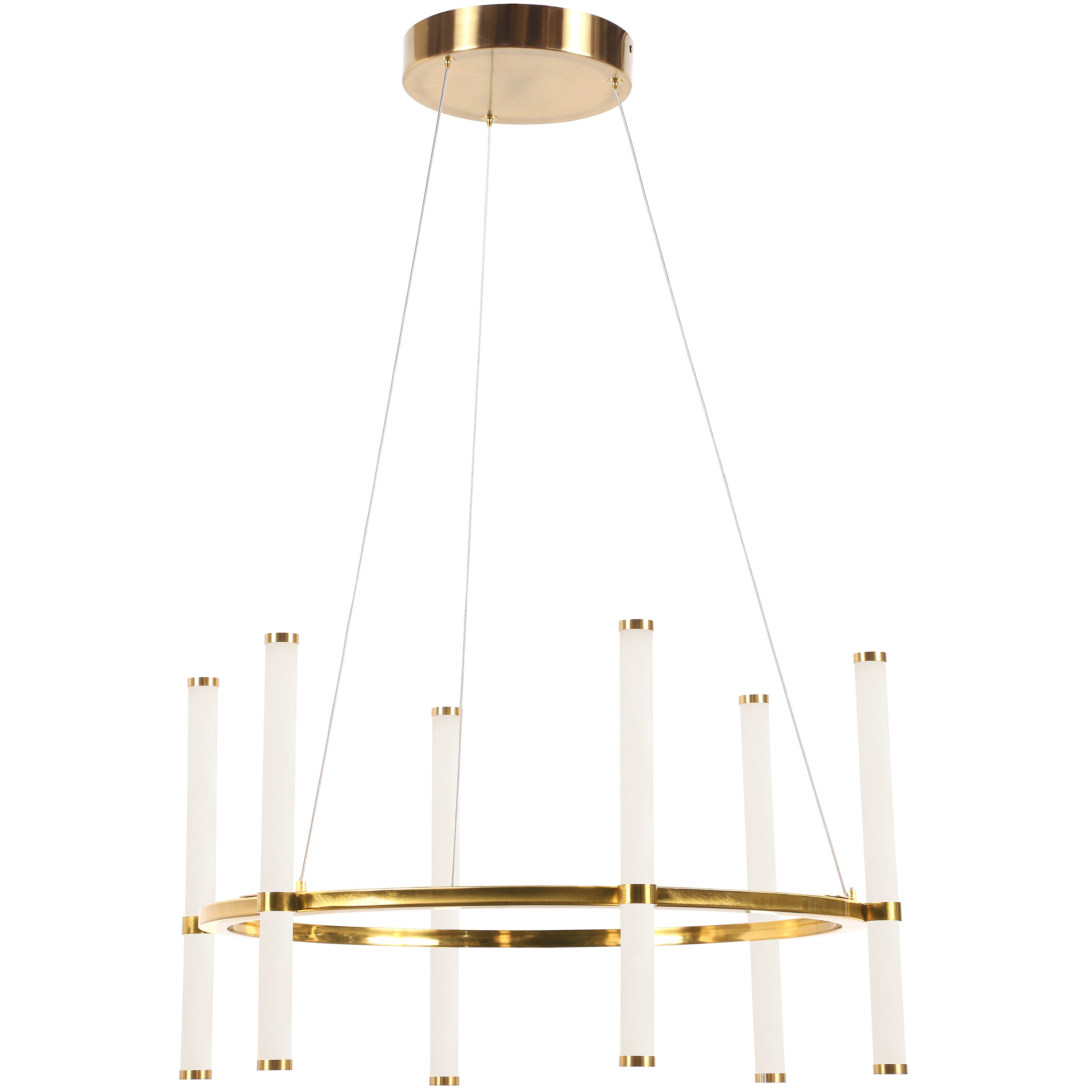 Dainolite Corvette - CVT-2436C-AGB - 36W Chandelier Fixture, Aged Brass with White Acrylic Diffuser - Aged Brass