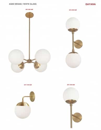 Dainolite Dayana - DAY-141W-AGB - 1 Light Aged Brass Wall Sconce w/ White Glass - Aged Brass