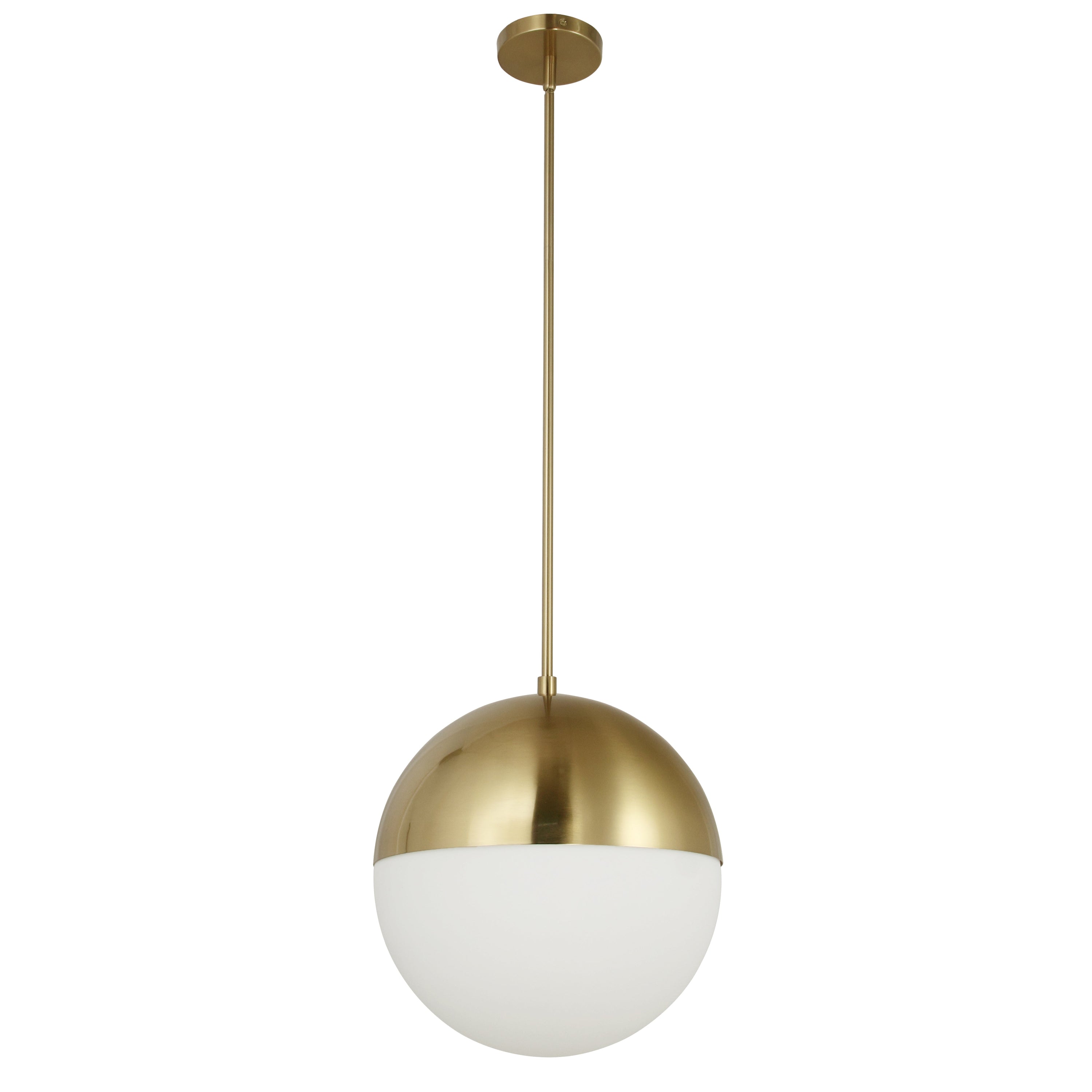 Dainolite Dayana - DAY-143P-AGB - 3 Light Pendant, Aged Brass w/ White Opal Glass - Aged Brass