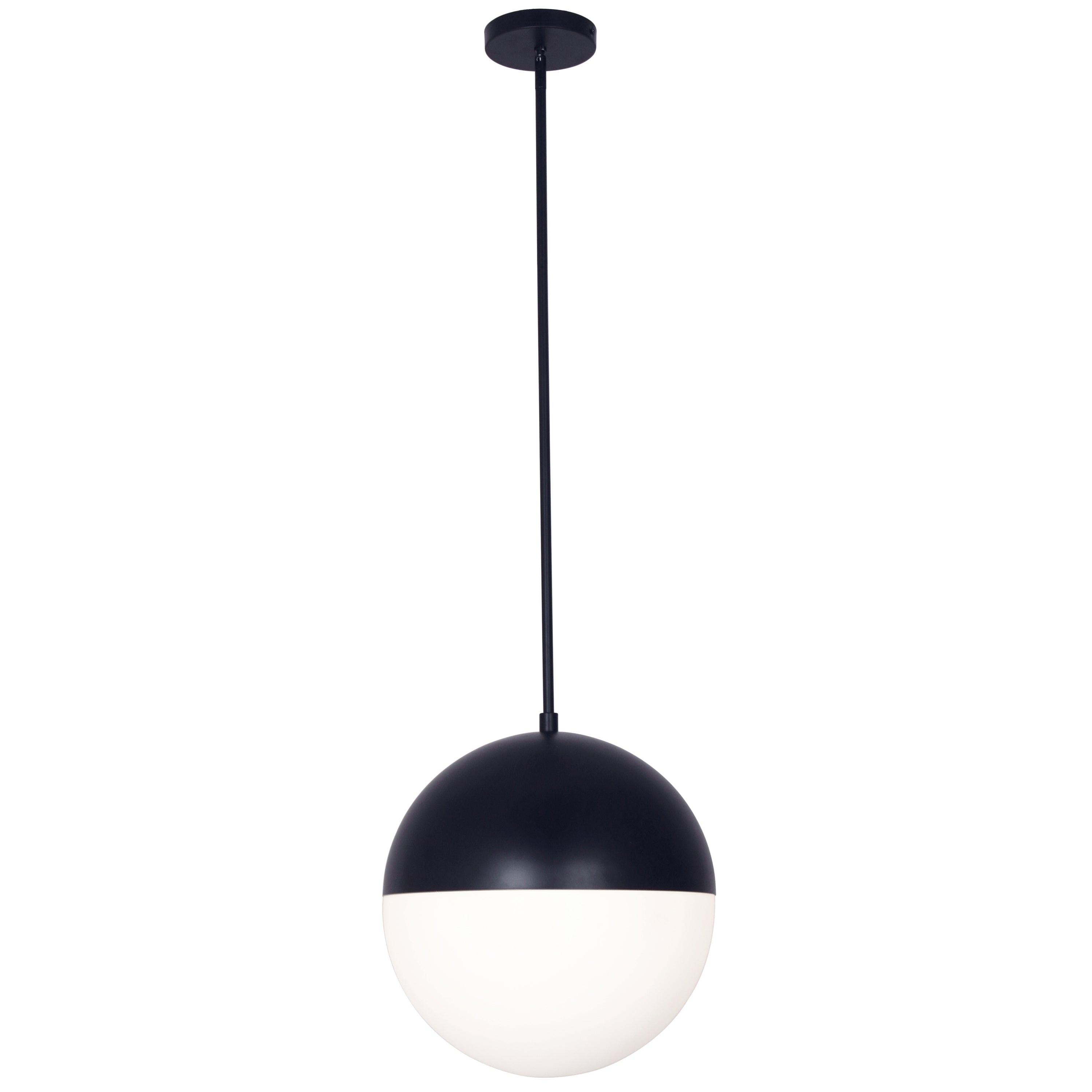 Dainolite Dayana - DAY-143P-MB - 3 Light Pendant, Matte Black Finish with White Glass - Black