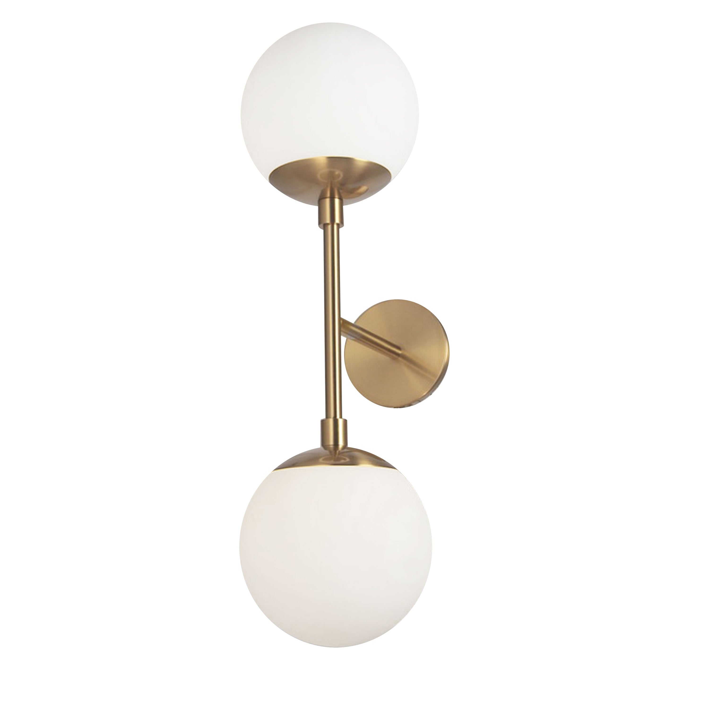 Dainolite Dayana - DAY-232W-AGB - 2 Light Aged Brass Wall Sconce w/ White Glass - Aged Brass