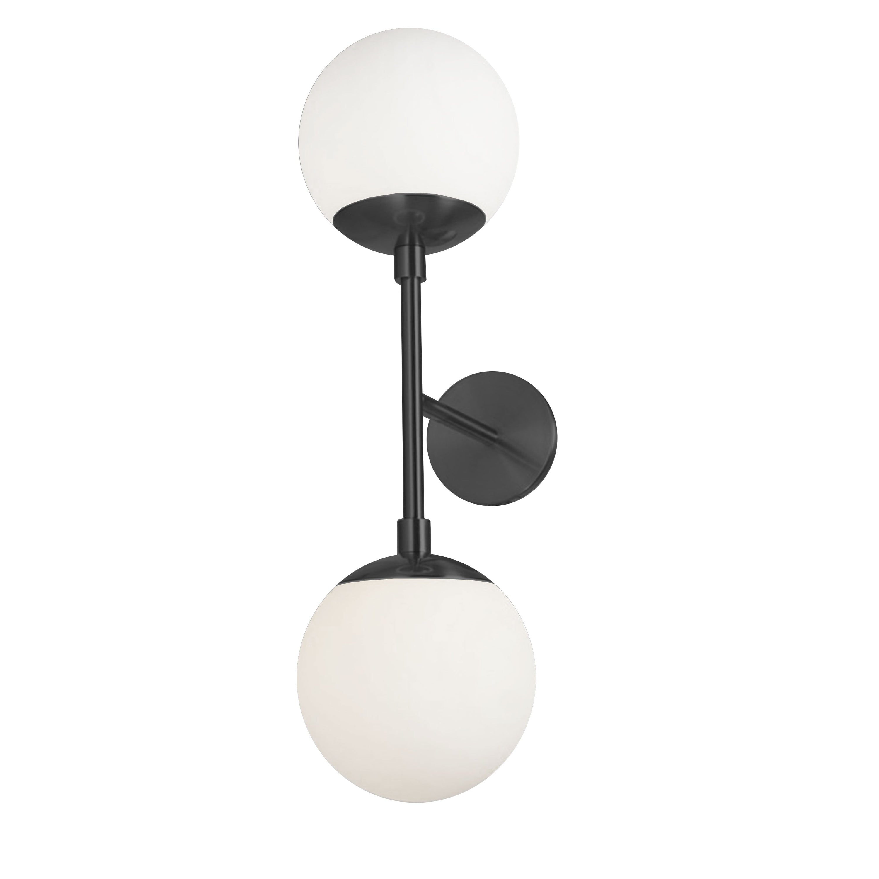 Dainolite Dayana - DAY-232W-MB - 2 Light Matte Black Wall Sconce w/ White Glass - Black