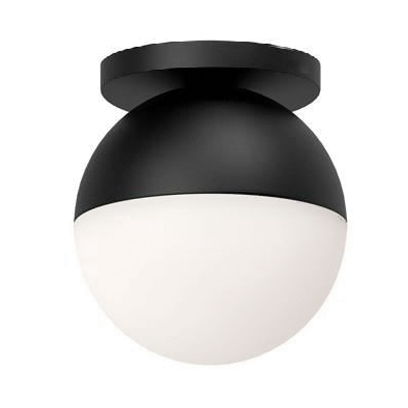 Dainolite Dayana - DAY-71FH-MB - 1 Light Dayana Flush Mount Mount Matte Black w/ White Glass - Matte Black