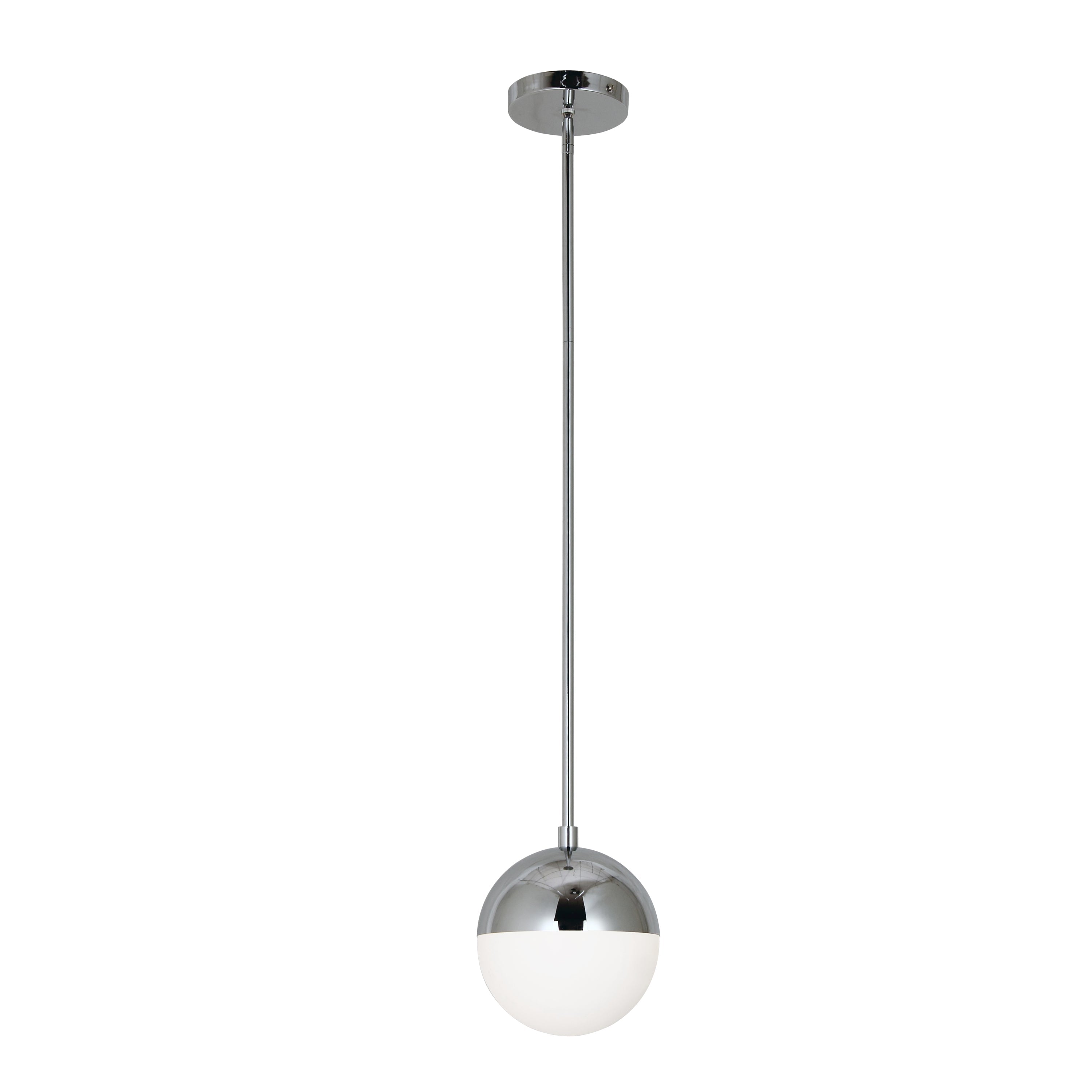 Dainolite Dayana - DAY-71P-PC - 1 Light Pendant, Polished Chrome Finish with White Glass - Polished Chrome