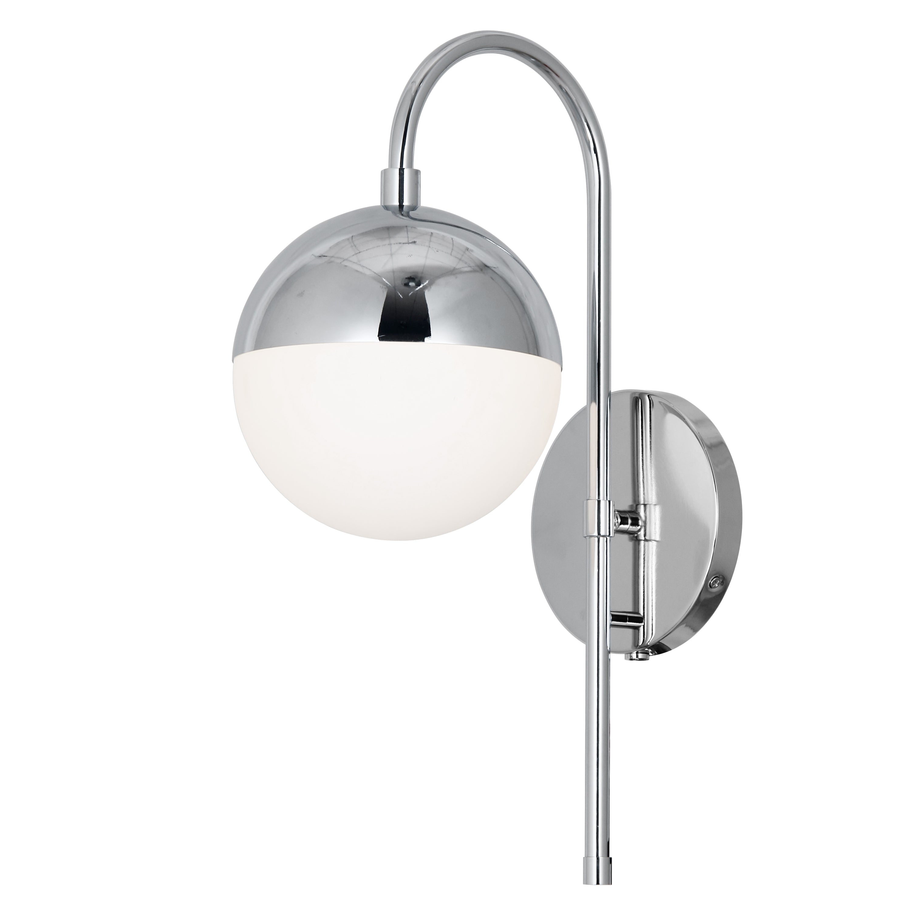 Dainolite Dayana - DAY-71W-PC - 1 Light Wall Sconce, Polished Chrome with White Glass, Hardwire and Plug-In - Polished Chrome