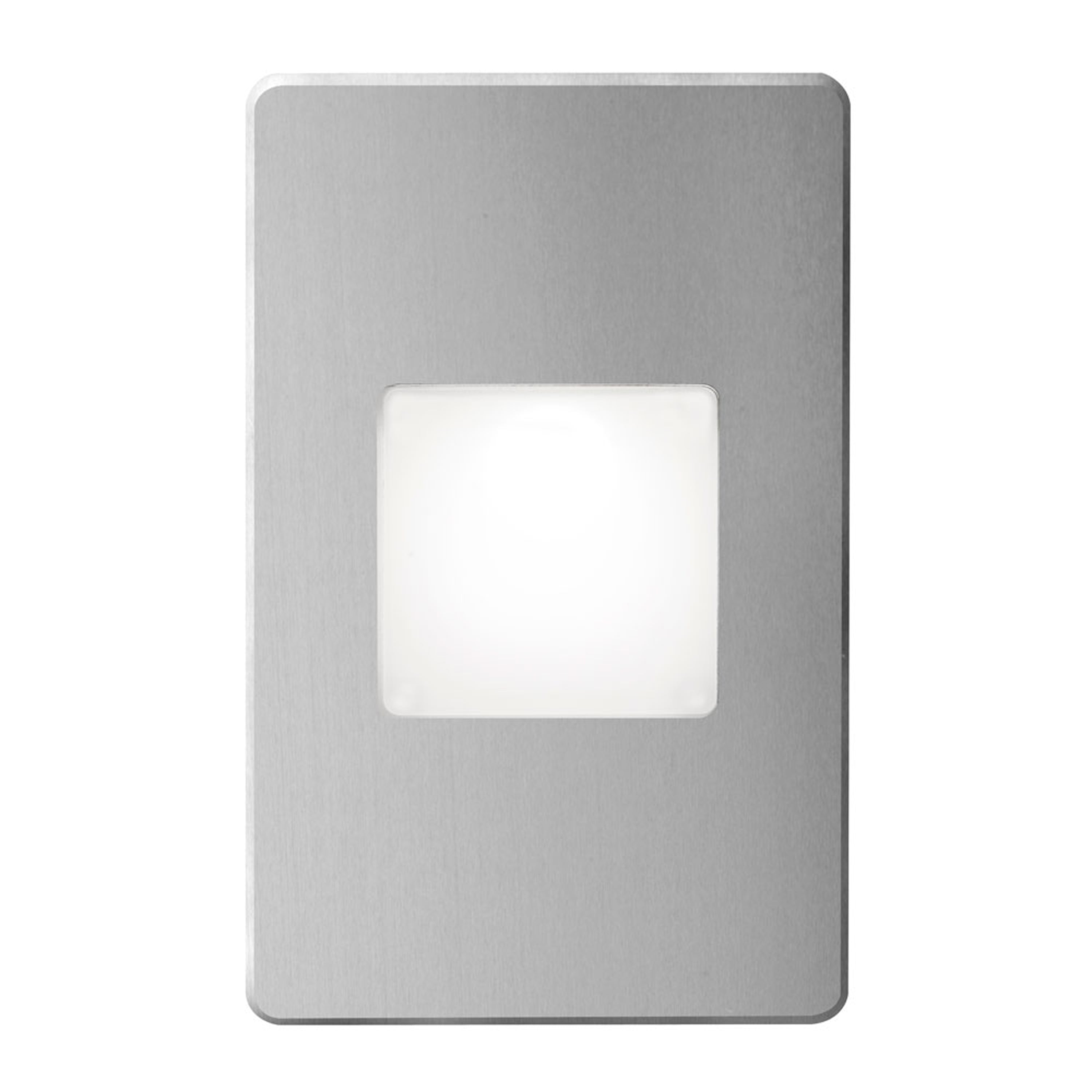 Dainolite LED - DLEDW-245-BA - 120VAC input, L125mmxW78mmxH37mm, 2700K, 3.3W IP65, Brushed Aluminum Wall LED Light with White Lens. - Silver