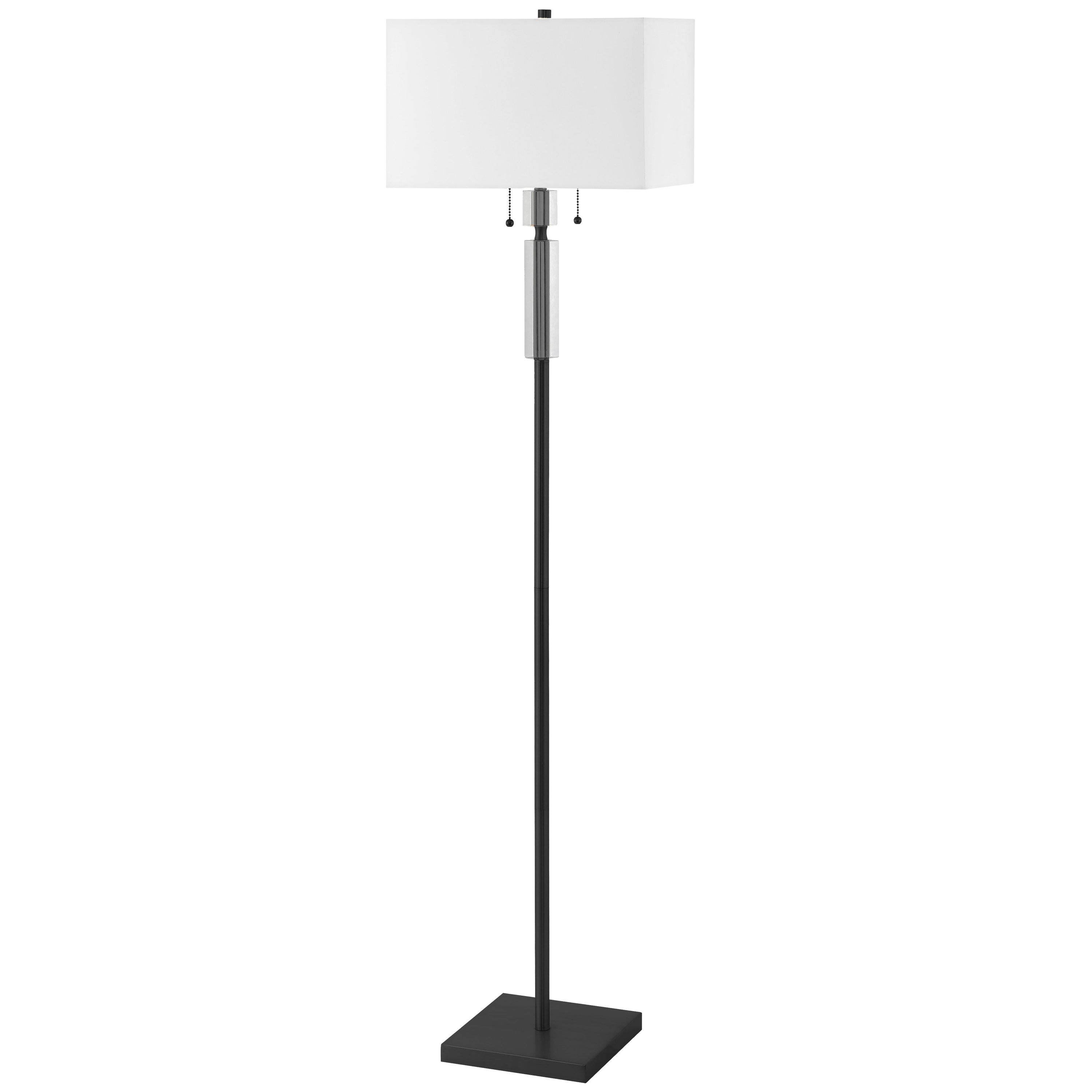 Dainolite Fernanda - DM231F-MB - 2 Light Floor Lamp Matte Black with White Shade - Matte Black