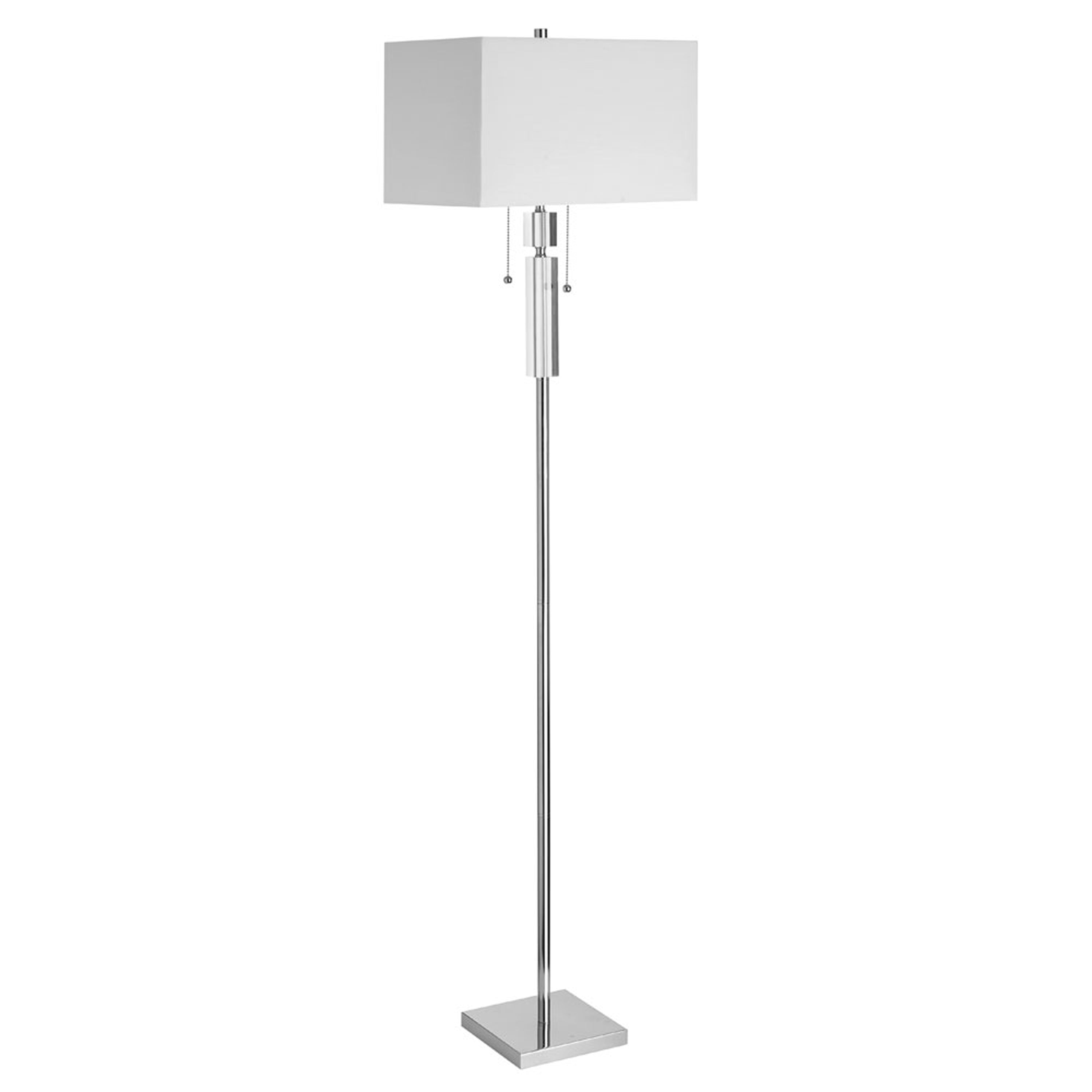 Dainolite Decorative - DM231F-PC - Crystal Floor Lamp, Polished Chrome, White Linen Rectangular Shade - Polished Chrome