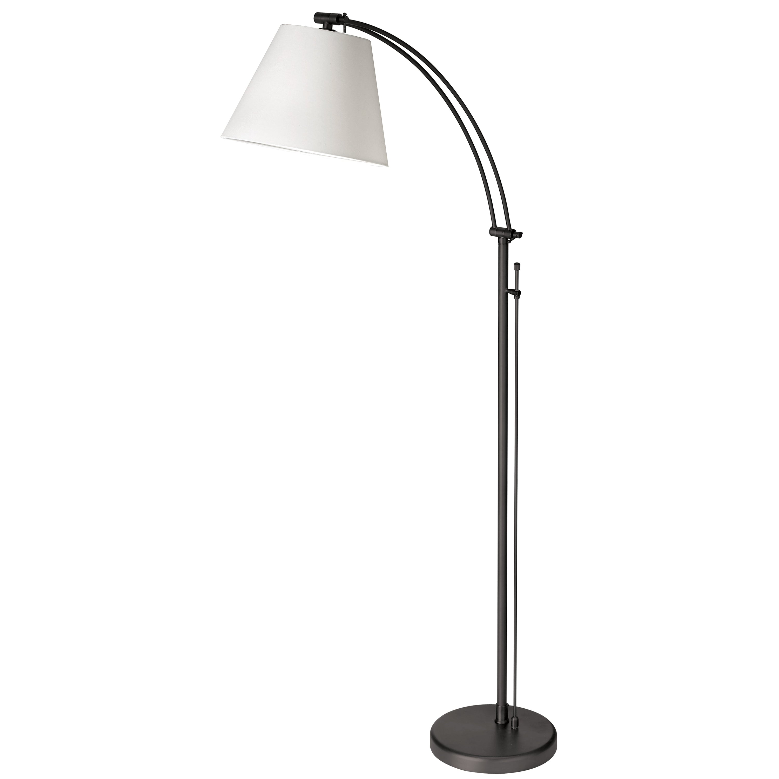 Dainolite Felix - DM2578-F-MB - 1 Light Adjustable Floor Lamp, Matte Black with White Shade - Black