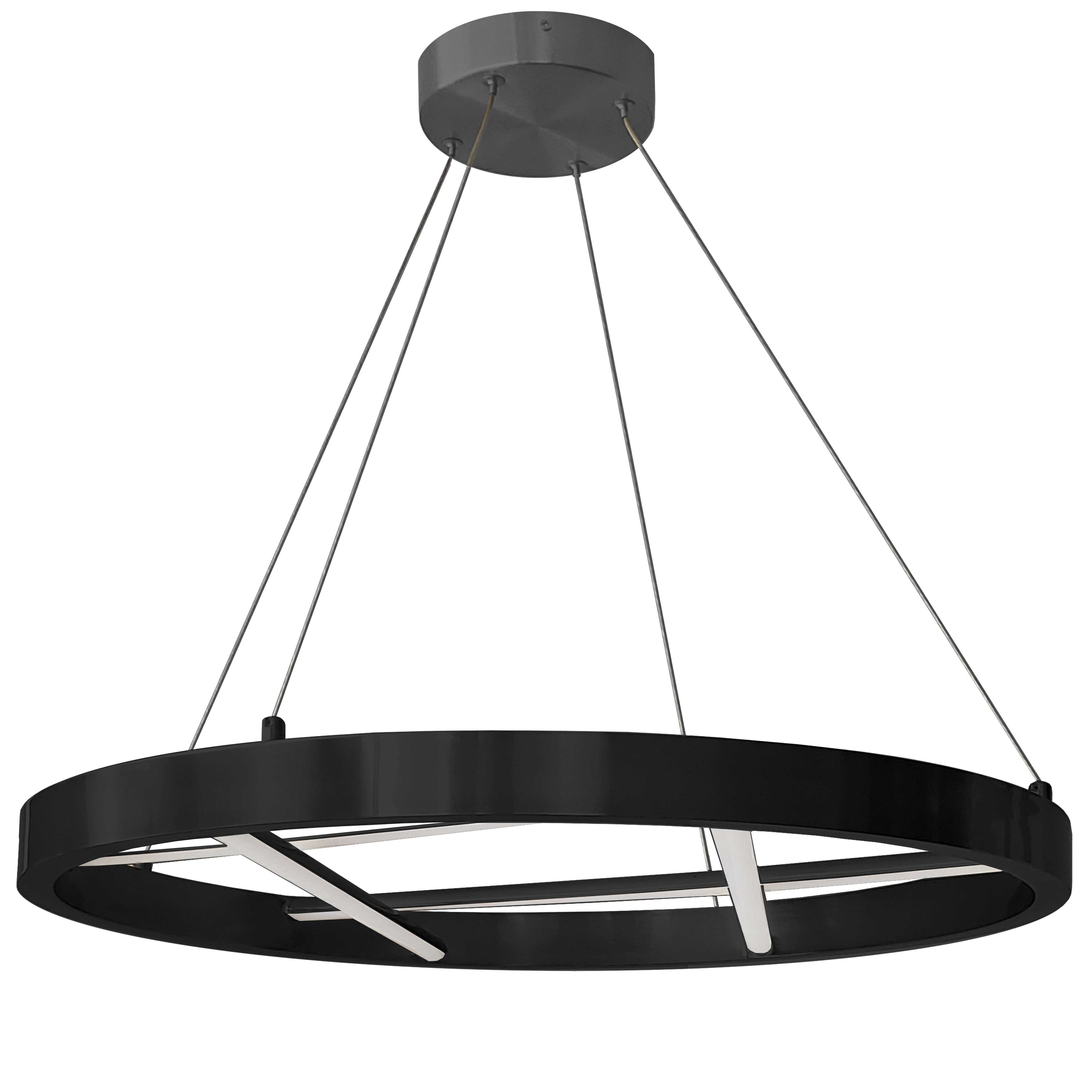 Dainolite Dante - DNT-2440LEDC-MB - 40W Chandelier Fixture, Matte Black w/ White Silicone Diffuser - matte Black